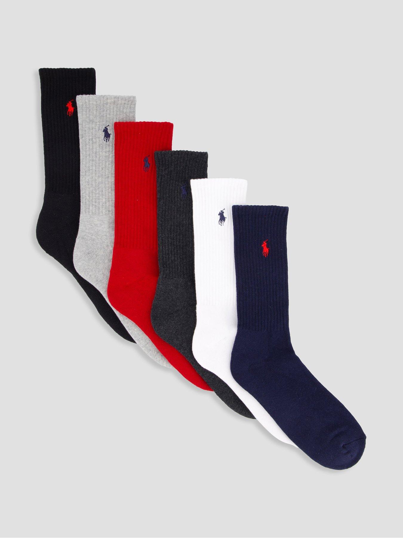 Image 1 of 3 of Polo Ralph Lauren 6 Pack Cotton Logo Crew Socks - Assorted