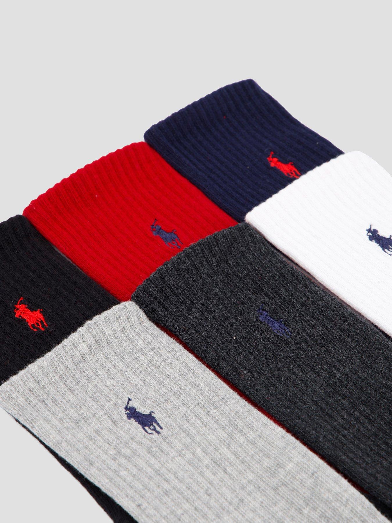 Image 2 of 3 of Polo Ralph Lauren 6 Pack Cotton Logo Crew Socks - Assorted