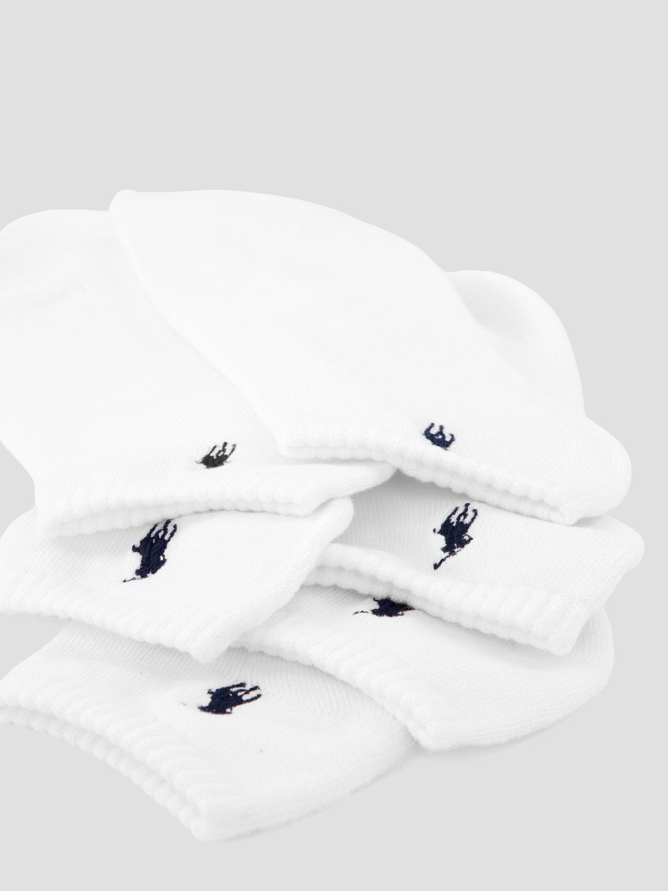 Image 3 of 3 of Polo Ralph Lauren 6 Pack Crew Sports Socks - White