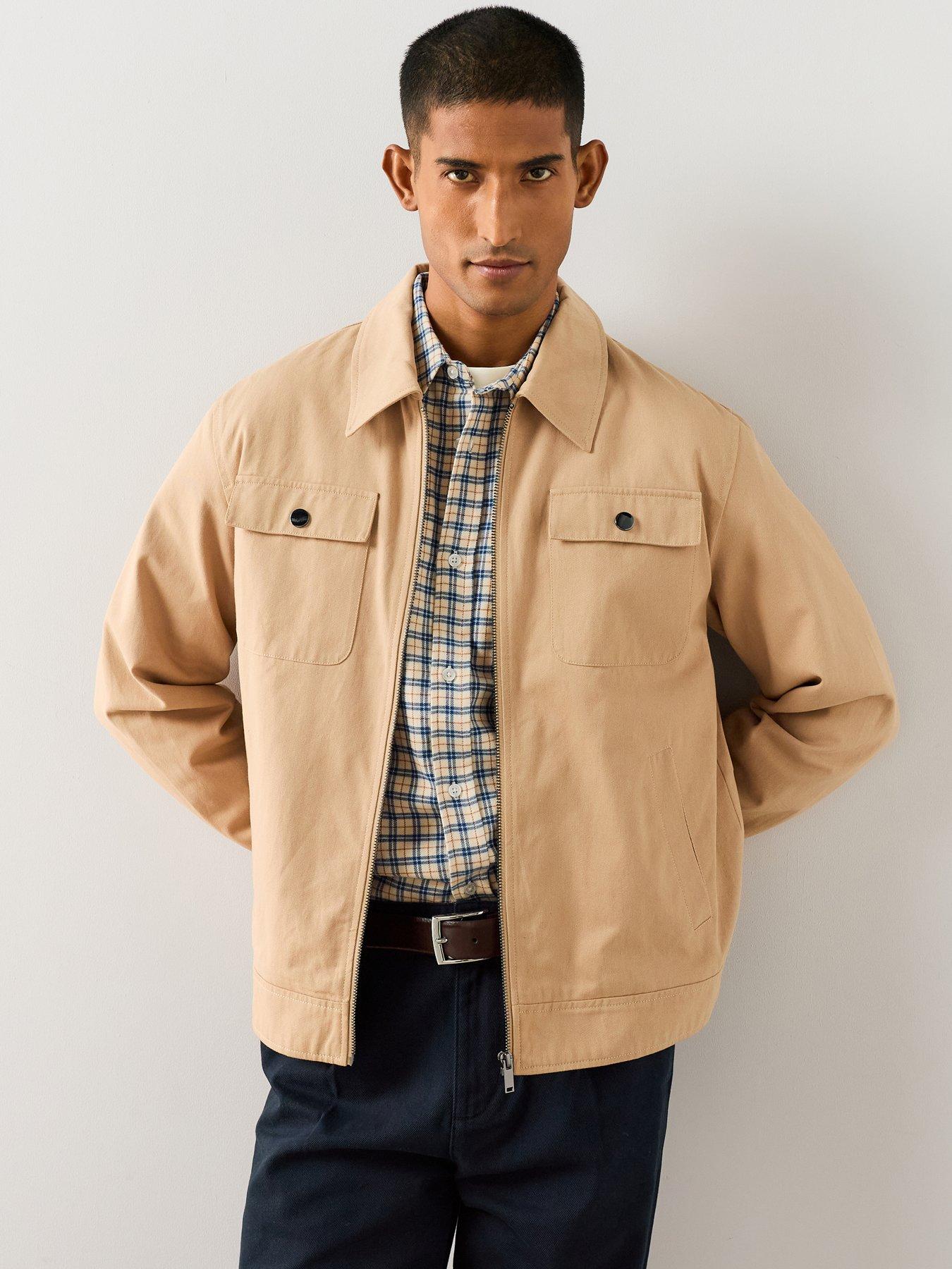 The Very Collection Pure Cotton Zip Through Pocket Front Jacket - Beige