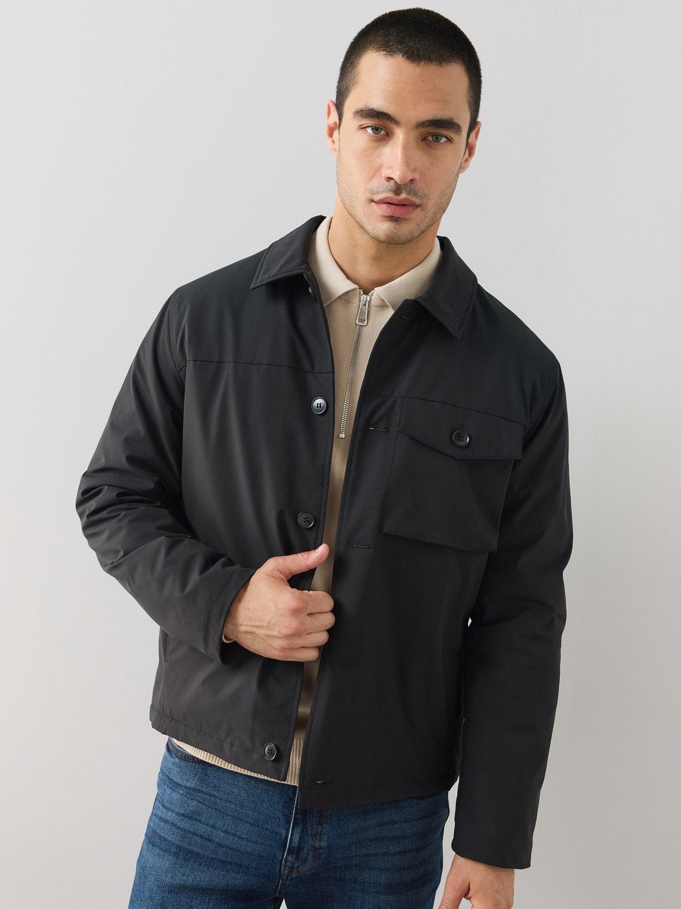 The Very Collection Padded Button Up Jacket - Black