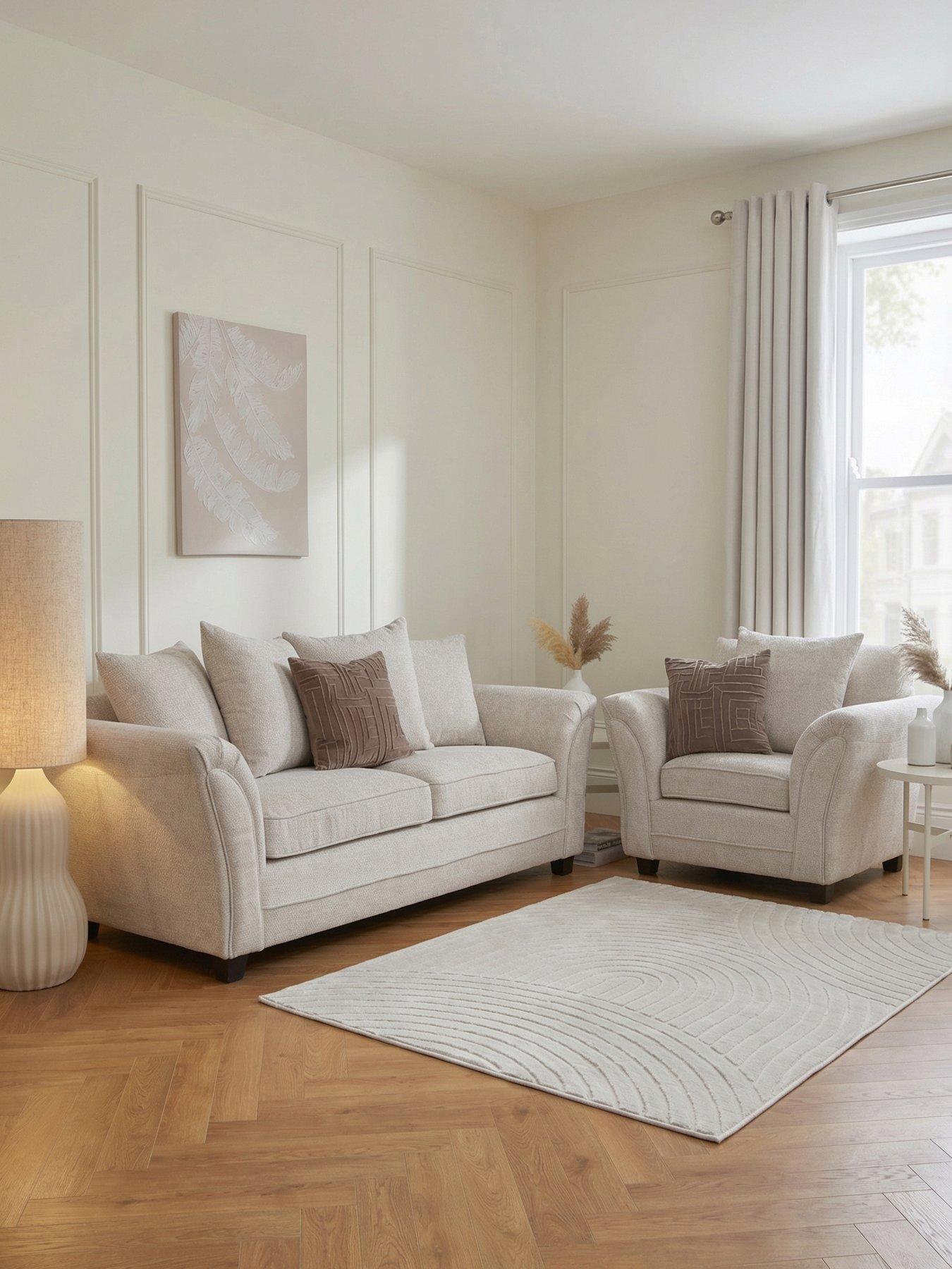 Image 1 of 6 of The Very Collection Dury Chunky Weave Scatter 3 + Chair - Natural