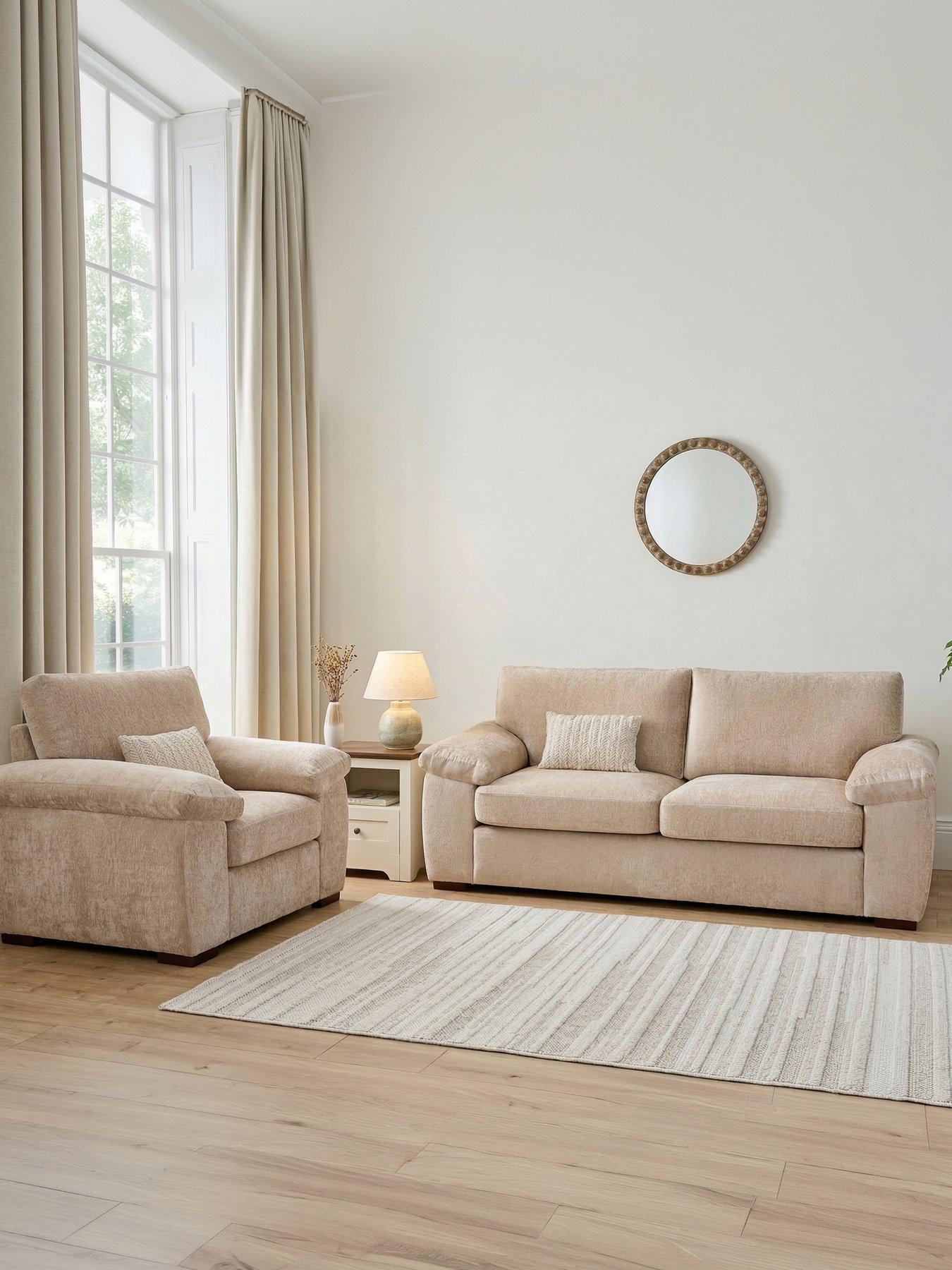 The Very Collection Salerno 3 Seater + Chair - Natural