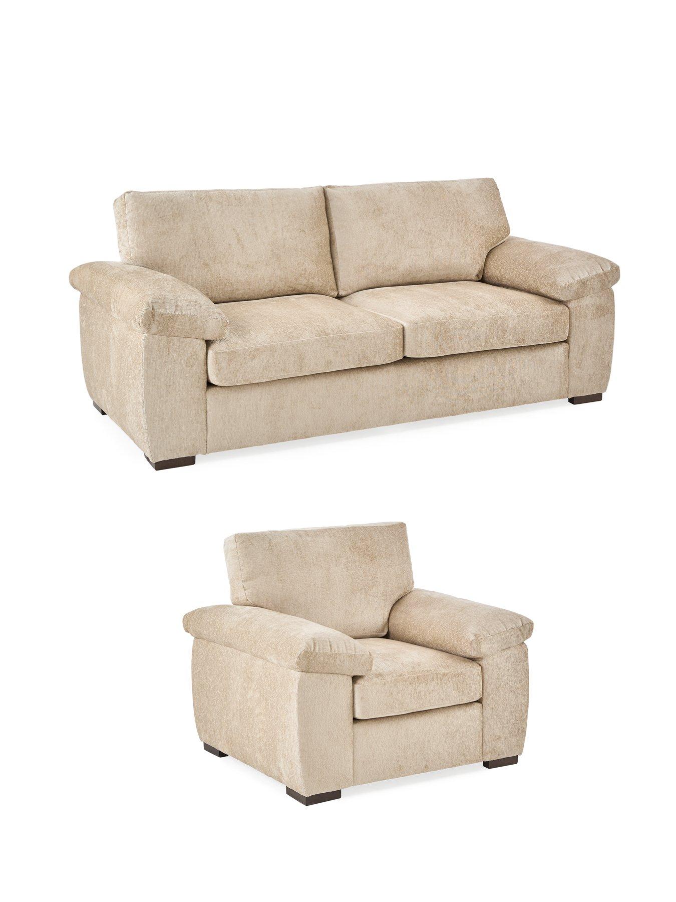 Image 3 of 6 of The Very Collection Salerno 3 Seater + Chair - Natural