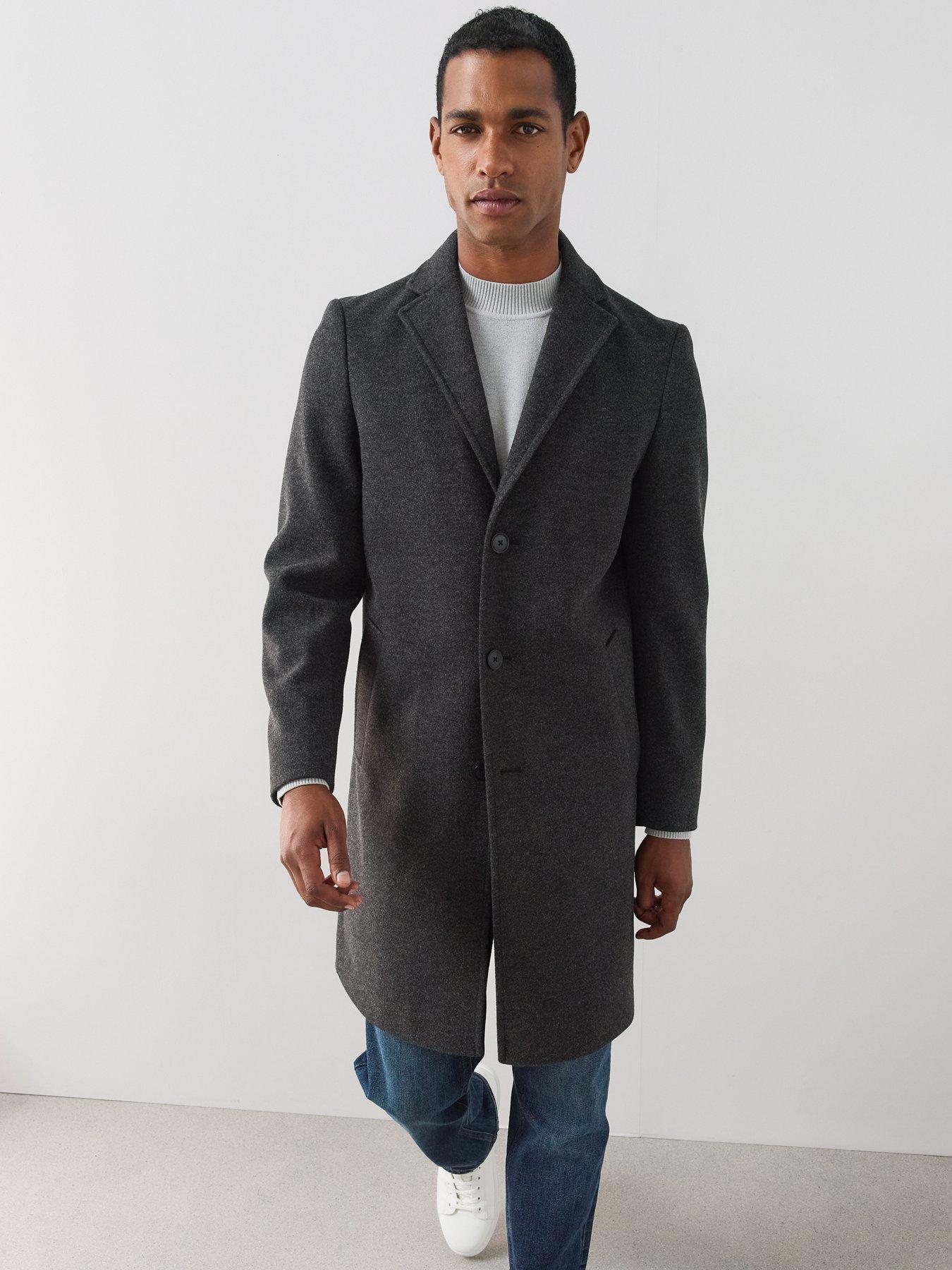 Image 5 of 7 of The Very Collection Notch Collar Overcoat - Charcoal