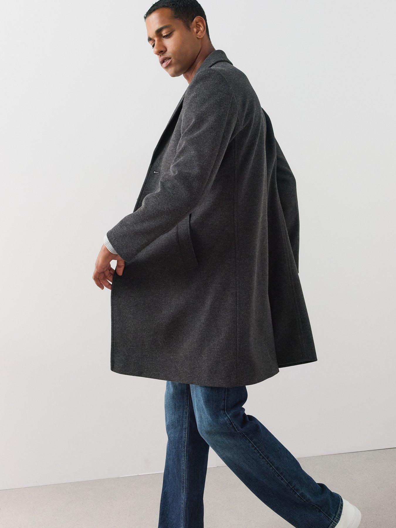 Image 6 of 7 of The Very Collection Notch Collar Overcoat - Charcoal