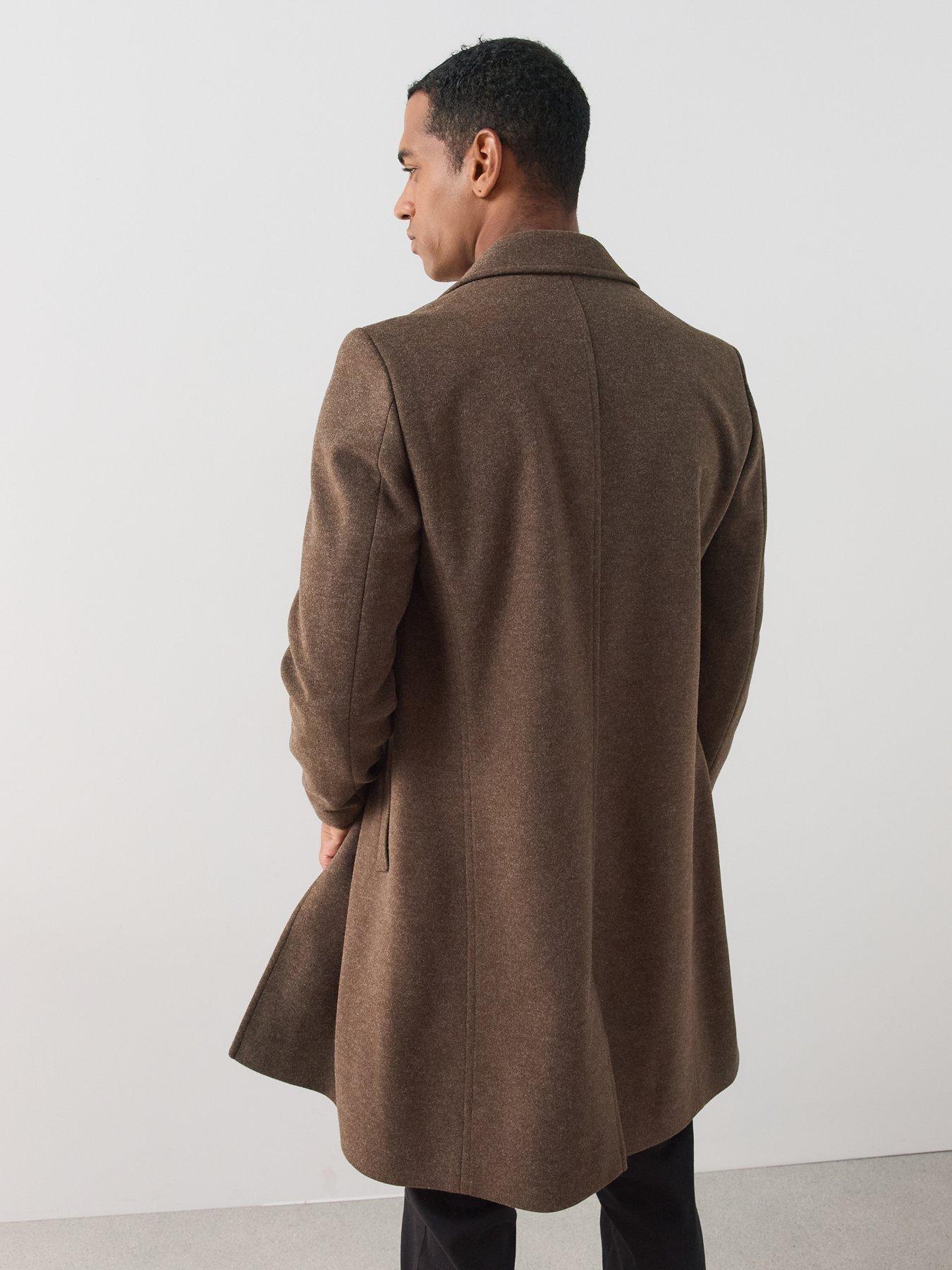 Image 2 of 7 of The Very Collection Notch Collar Overcoat - Brown