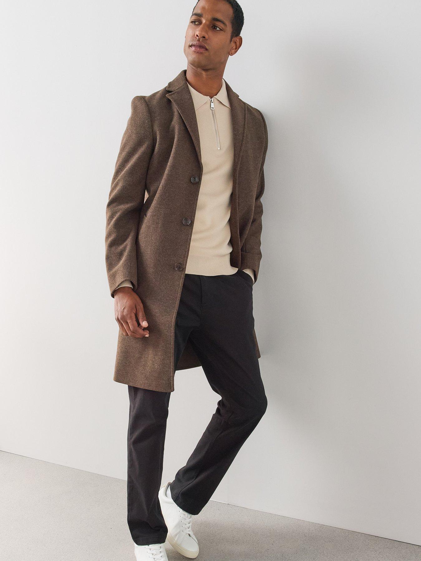 Image 3 of 7 of The Very Collection Notch Collar Overcoat - Brown
