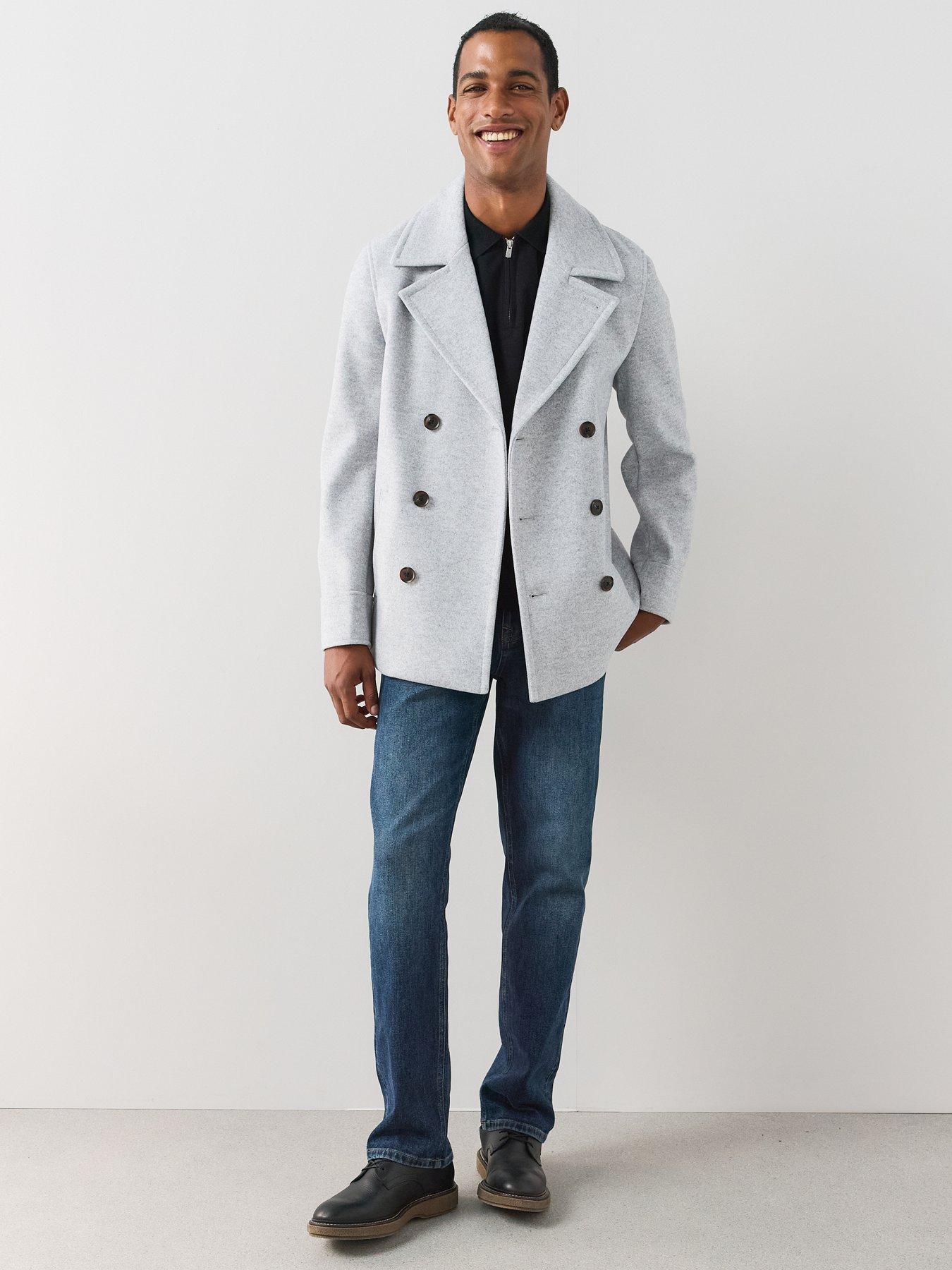 The Very Collection Double Breasted Peacoat - Grey