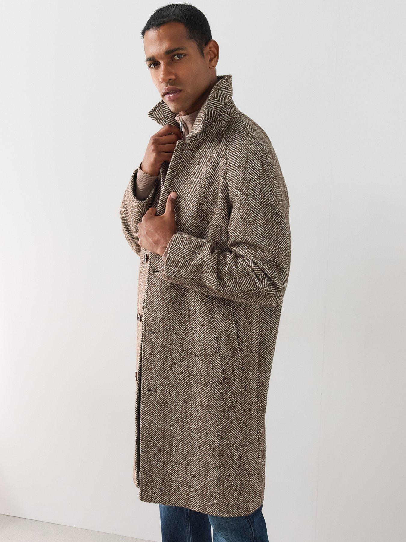 Image 6 of 7 of The Very Collection Herringbone Car Coat - Brown