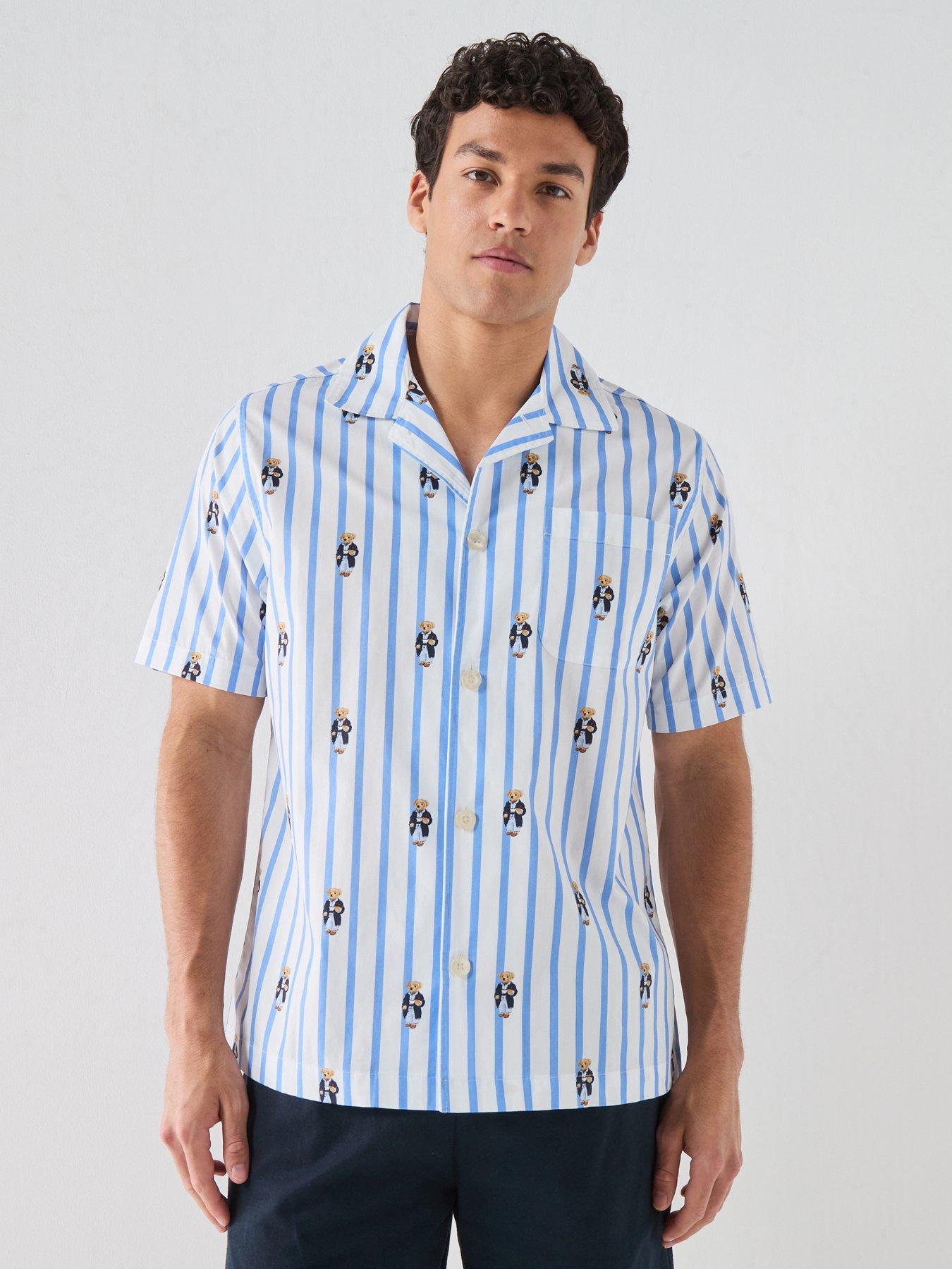 Polo Ralph Lauren Polo Ralph Lauren Bear Striped Pyjama Top - Blue
