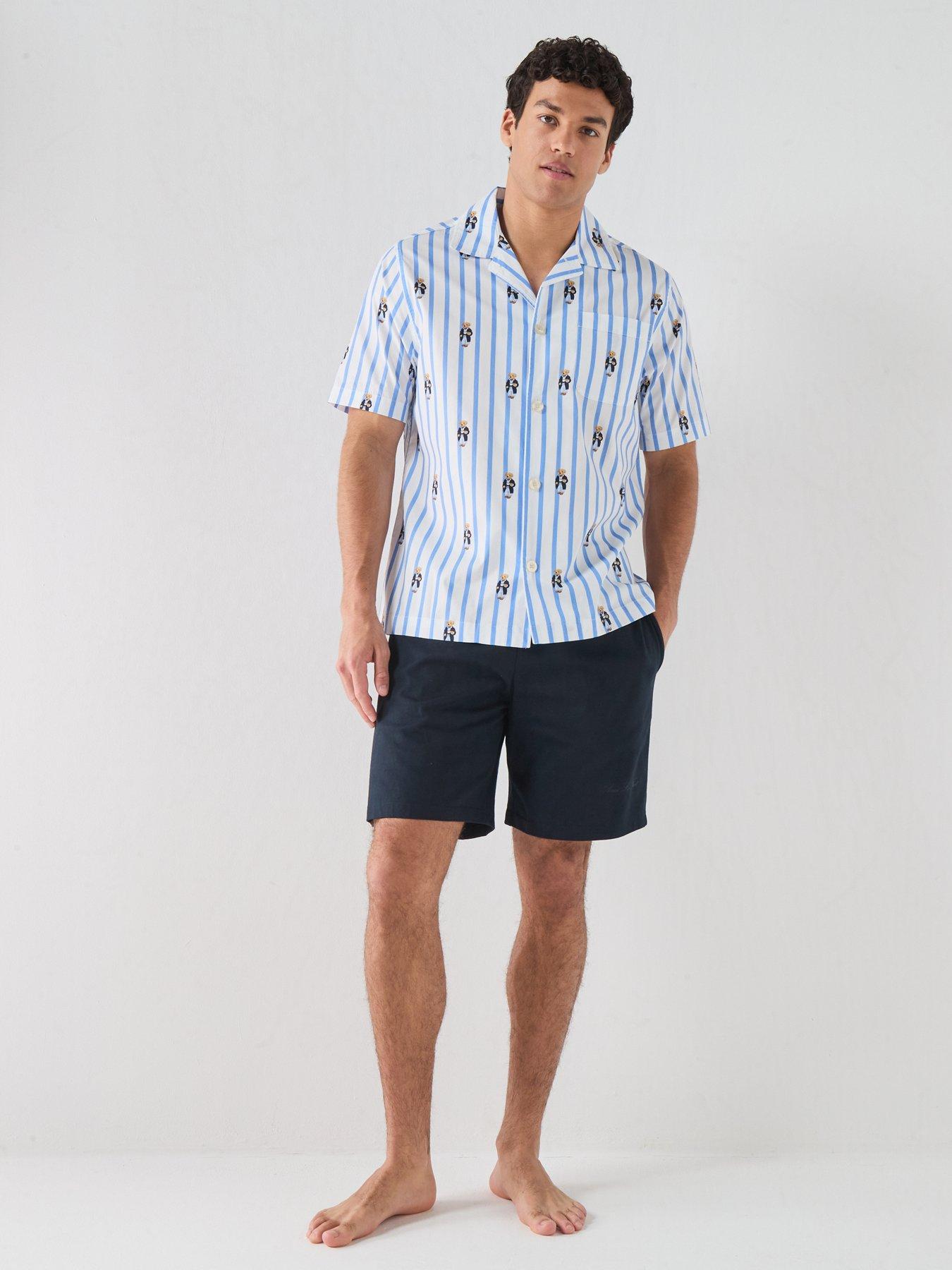 Image 3 of 5 of Polo Ralph Lauren Bear Striped Pyjama Top - Blue
