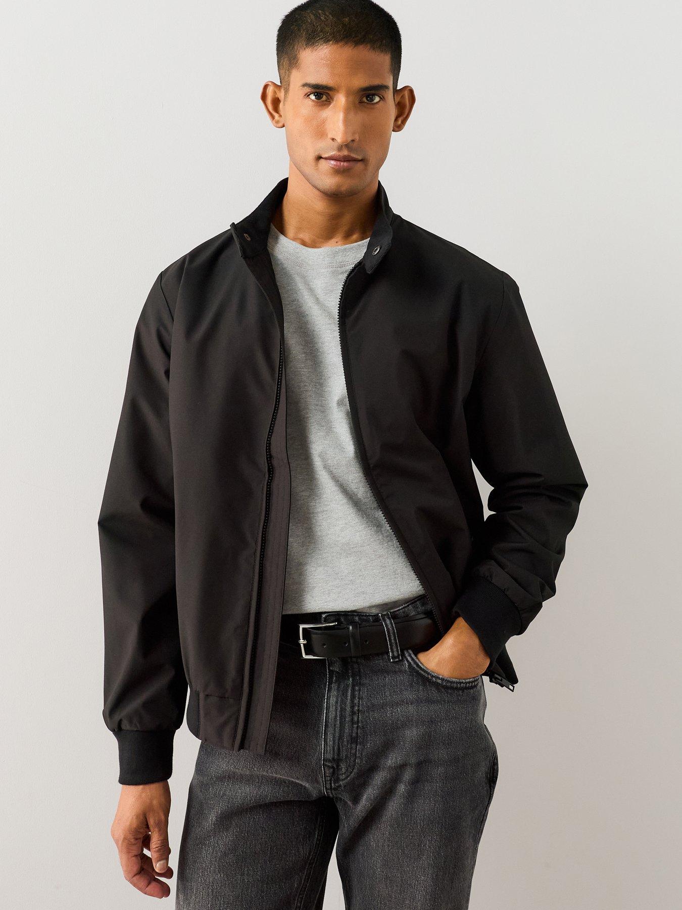 Image 1 of 7 of The Very Collection Essentials Shower Resistant Harrington Jacket - Black