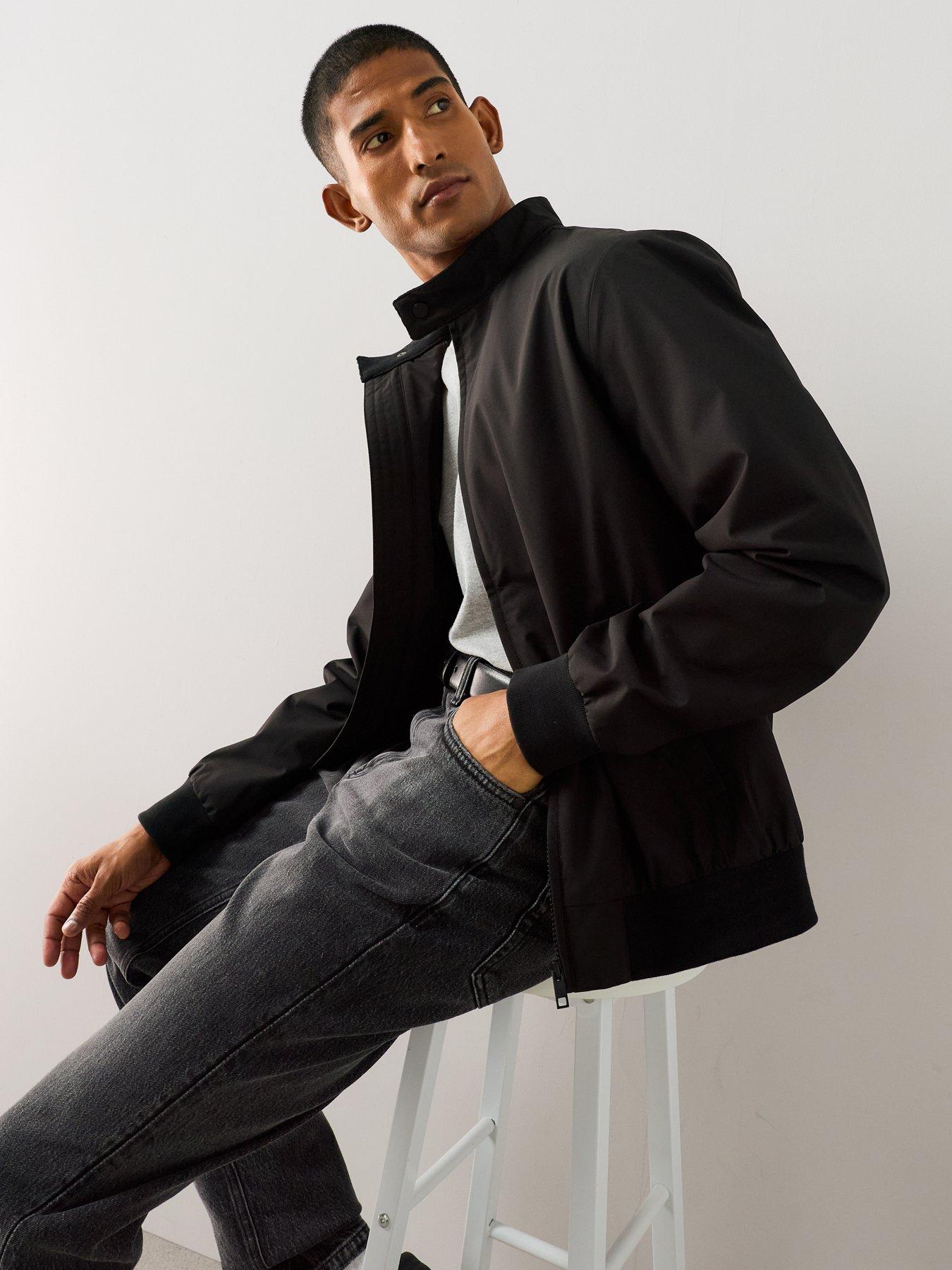Image 4 of 7 of The Very Collection Essentials Shower Resistant Harrington Jacket - Black
