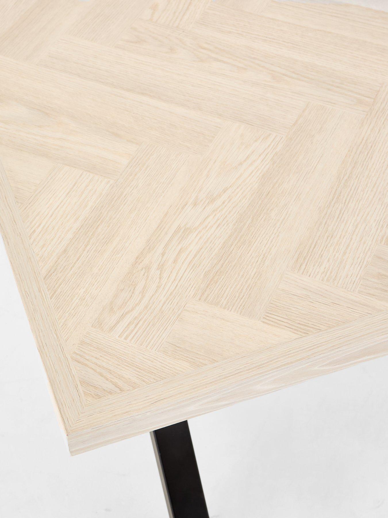 Image 4 of 5 of The Very Collection Kaia Chevron 160cm Dining Bench Set With Black Legs