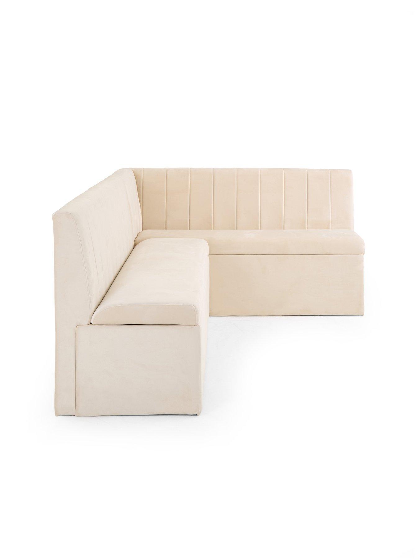 Image 5 of 8 of The Very Collection Sander Corner Storage Bench&nbsp;With Chopstick 160cm Chrome Rectangular Corner Bench &amp; 2 Sander Chairs - Beige - FSC&reg; Certified