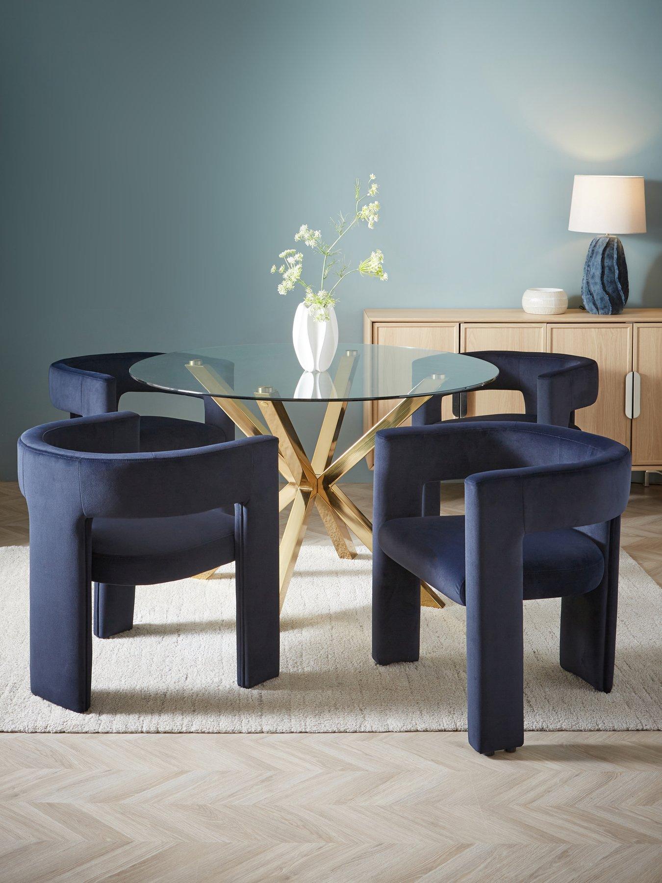 the-very-collection-chopstick-120cm-brass-dining-table-4-nell-navy-dining-chairsfront
