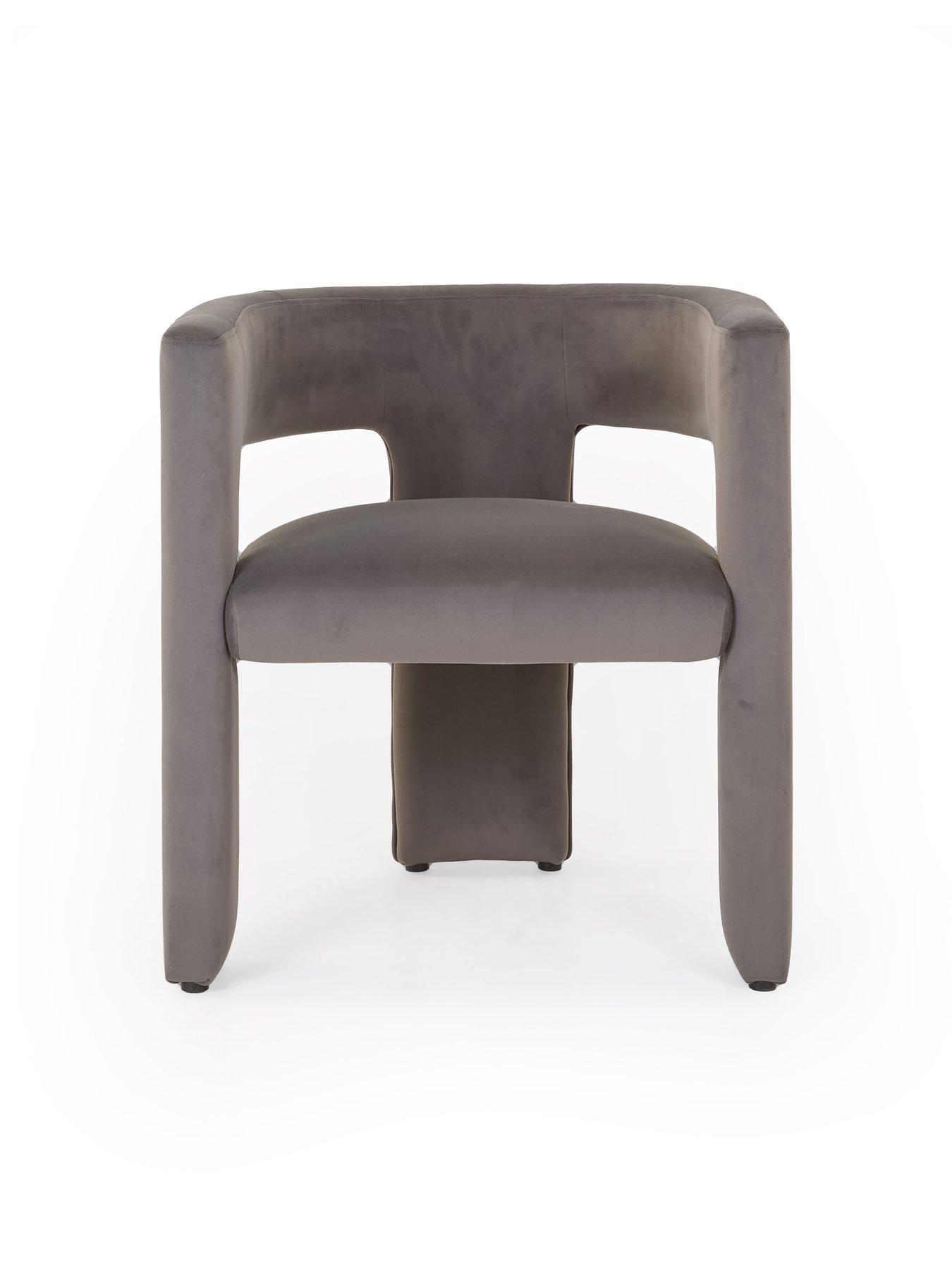 Image 5 of 7 of The Very Collection Chopstick 120cm Brass Dining Table & 4 Nell Grey Dining Chairs