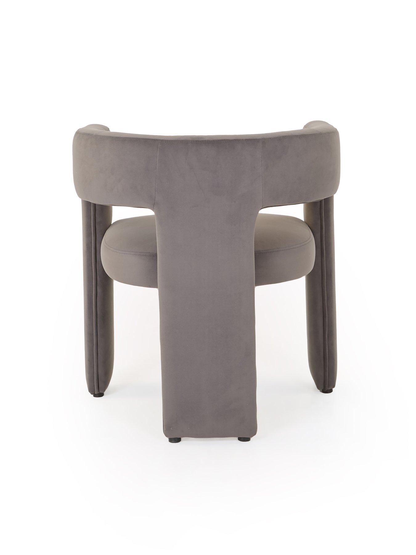 Image 6 of 7 of The Very Collection Chopstick 120cm Brass Dining Table & 4 Nell Grey Dining Chairs