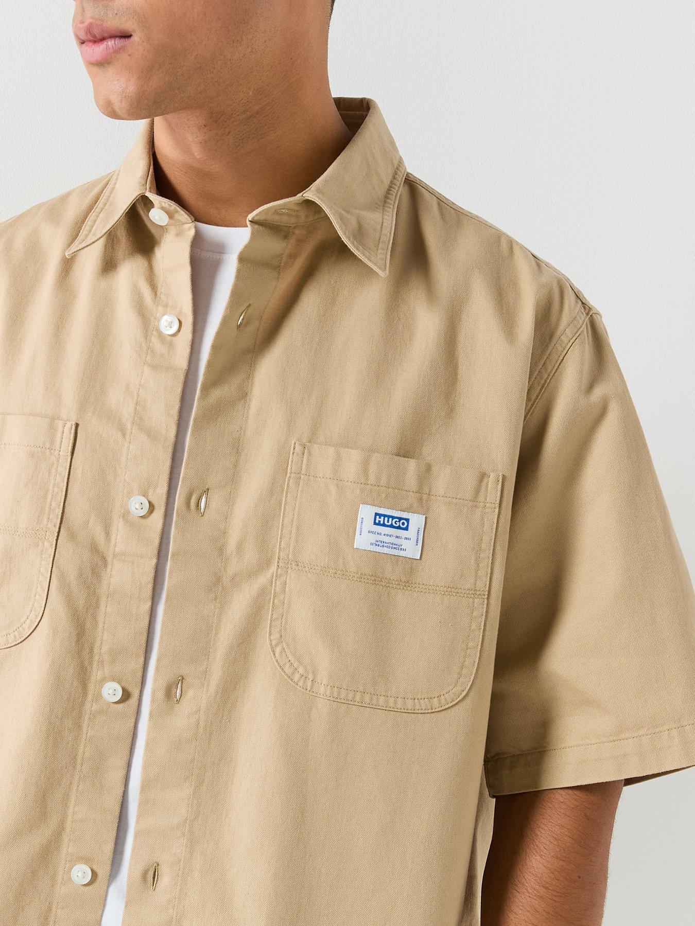 hugo-blue-ebwin-oversized-fit-short-sleeve-shirt-beigeoutfit