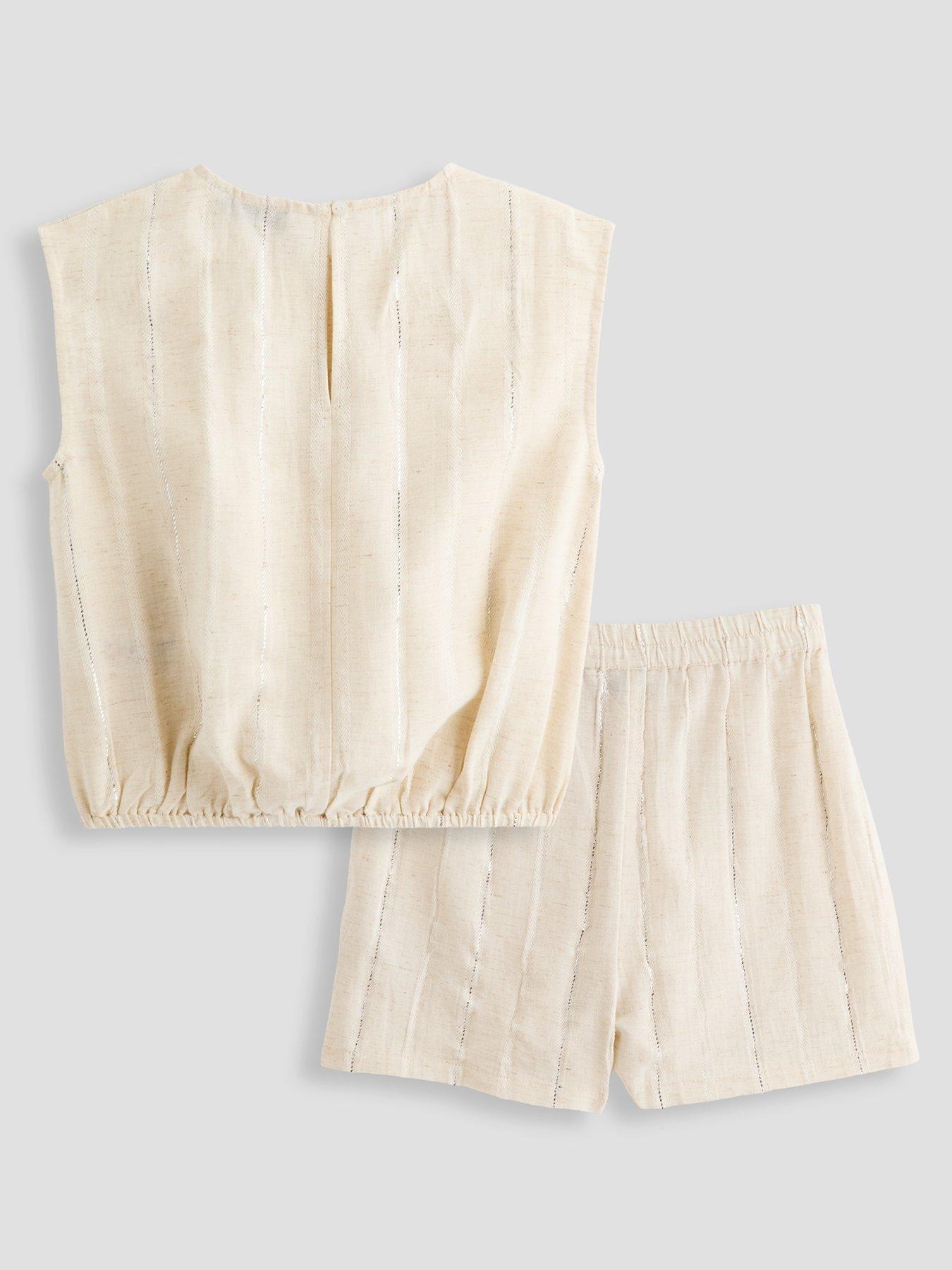 Image 2 of 4 of The Very Collection Girls Top And Tiered Skirt With Rope Shell Detail - Print