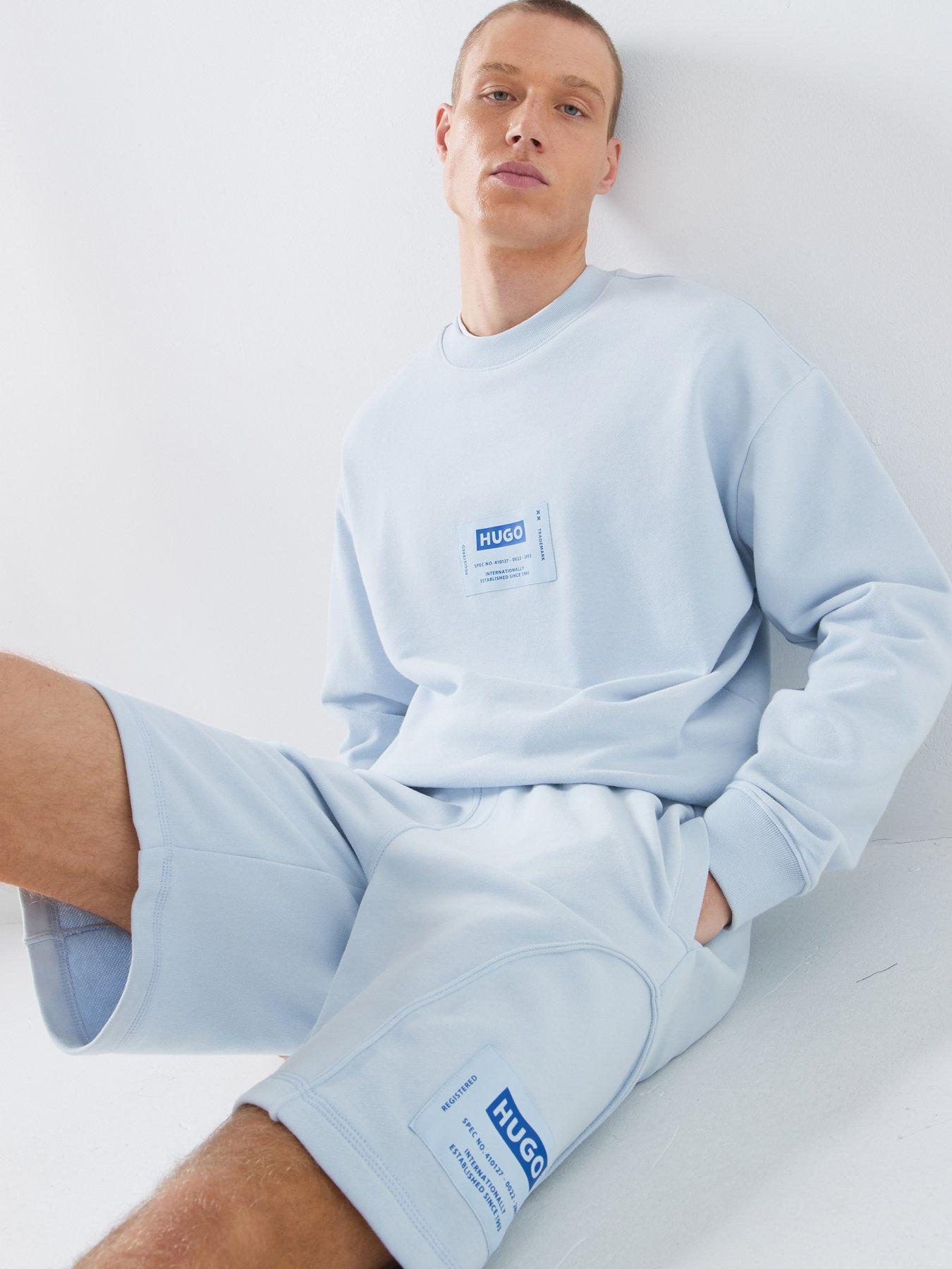 Image 1 of 5 of HUGO Nurazui Regular Fit Crew Sweatshirt - Blue