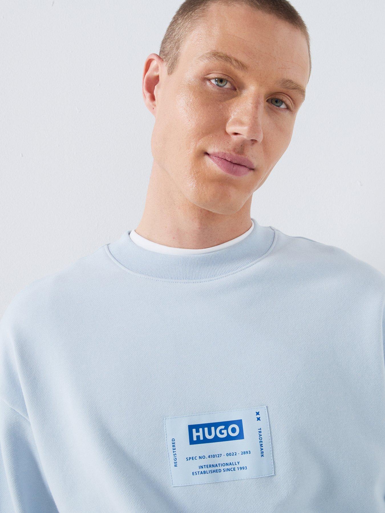 Image 4 of 5 of HUGO Nurazui Regular Fit Crew Sweatshirt - Blue