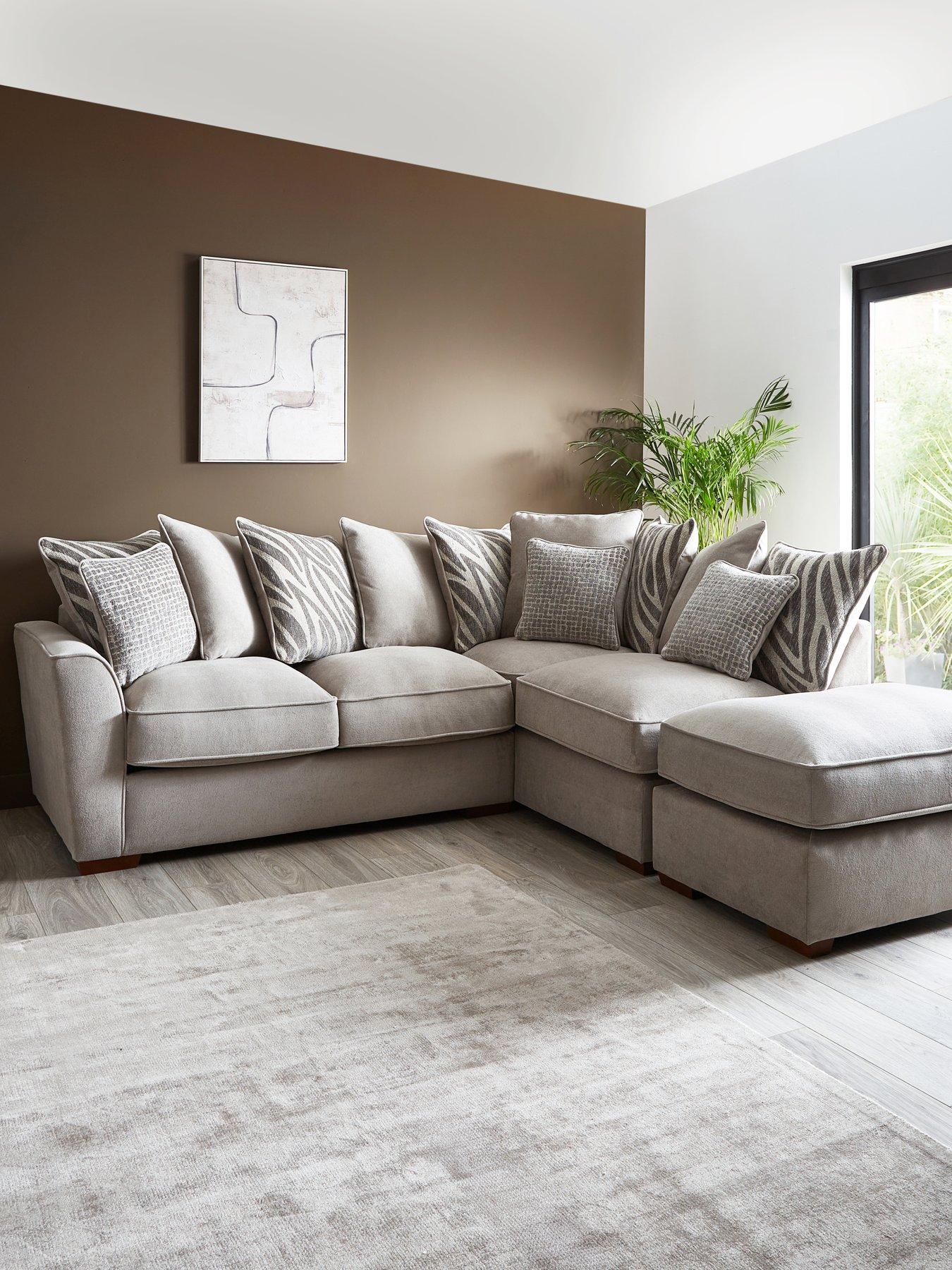 Image 1 of 7 of The Very Collection Nala Right Hand Chaise Sofa Bed with Footstool (Buy &amp; SAVE!)&nbsp;- Made to Order in the UK