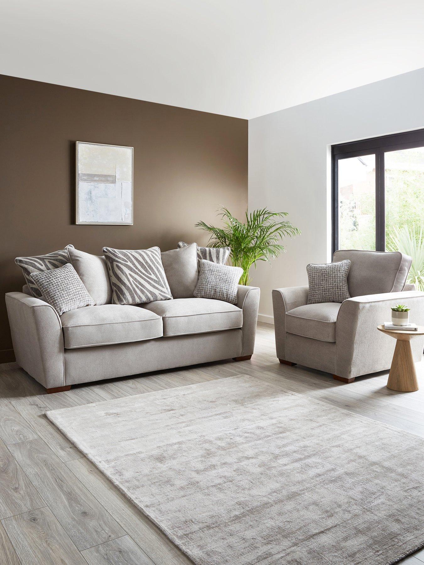 The Very Collection Nala 3 Seater Fabric Sofa + Chair Sofa Set