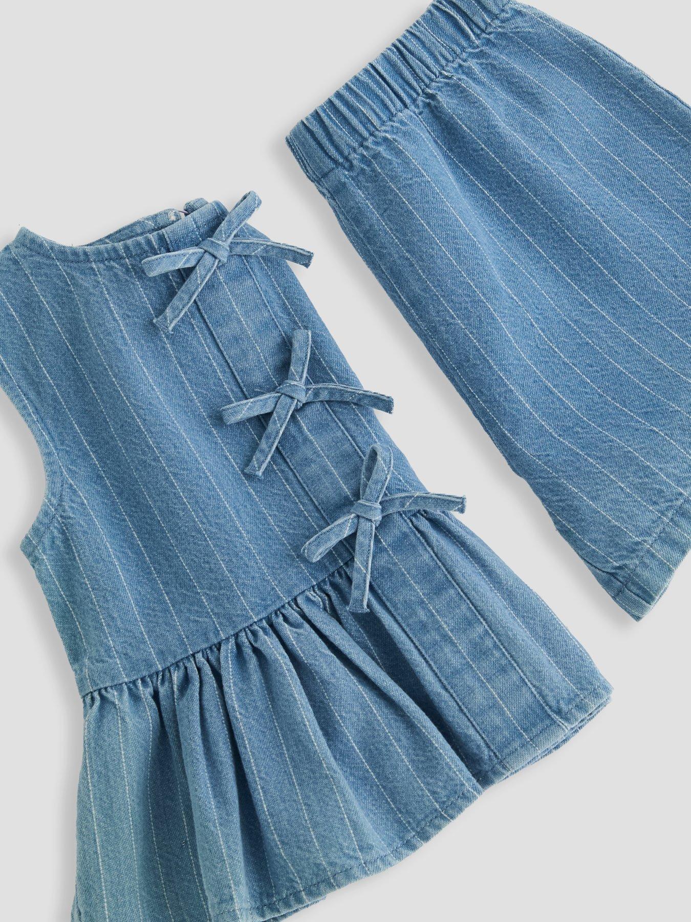 Image 4 of 6 of The Very Collection Girls Denim Short And Top Outfit - Blue