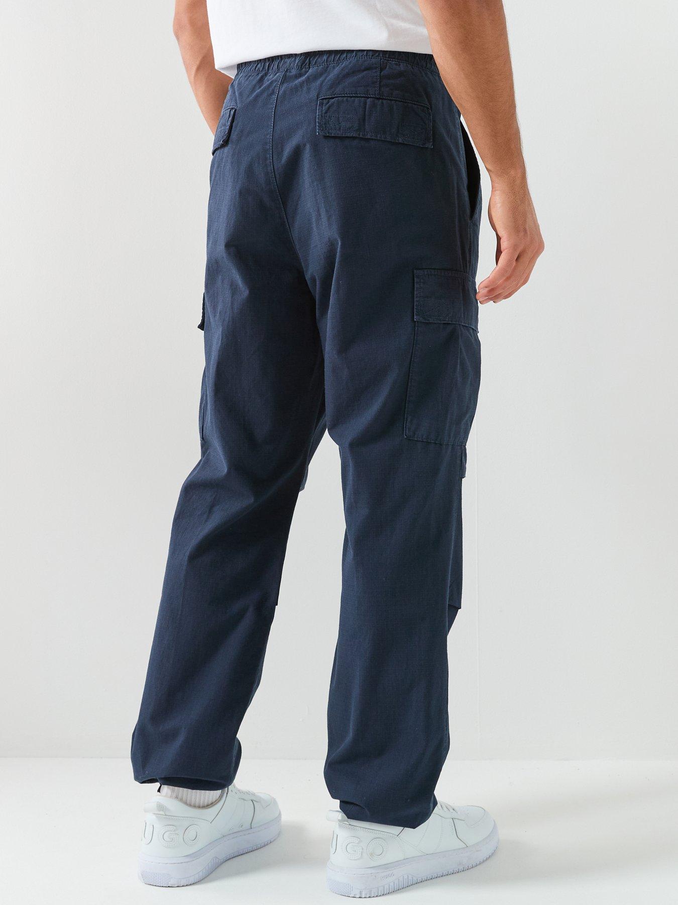 hugo-gadic262-relaxed-fit-cargo-trousers-bluestillFront