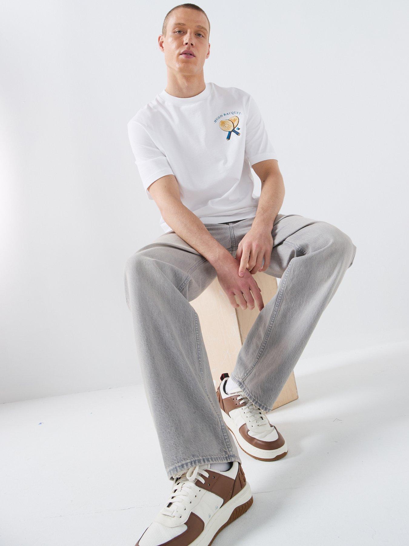 Image 5 of 6 of HUGO Blue Nate Baggy Fit Jeans - Grey