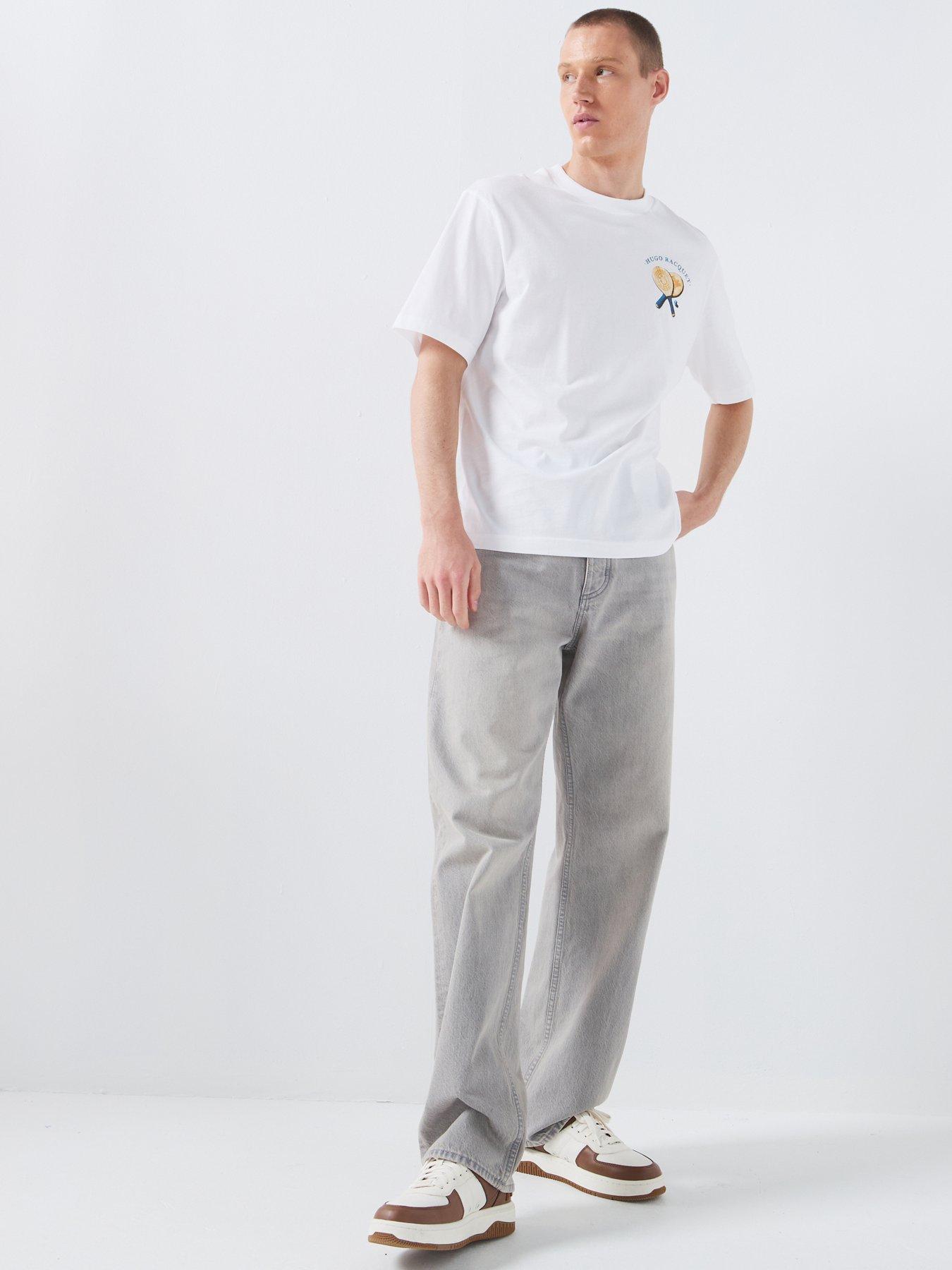 Image 6 of 6 of HUGO Blue Nate Baggy Fit Jeans - Grey