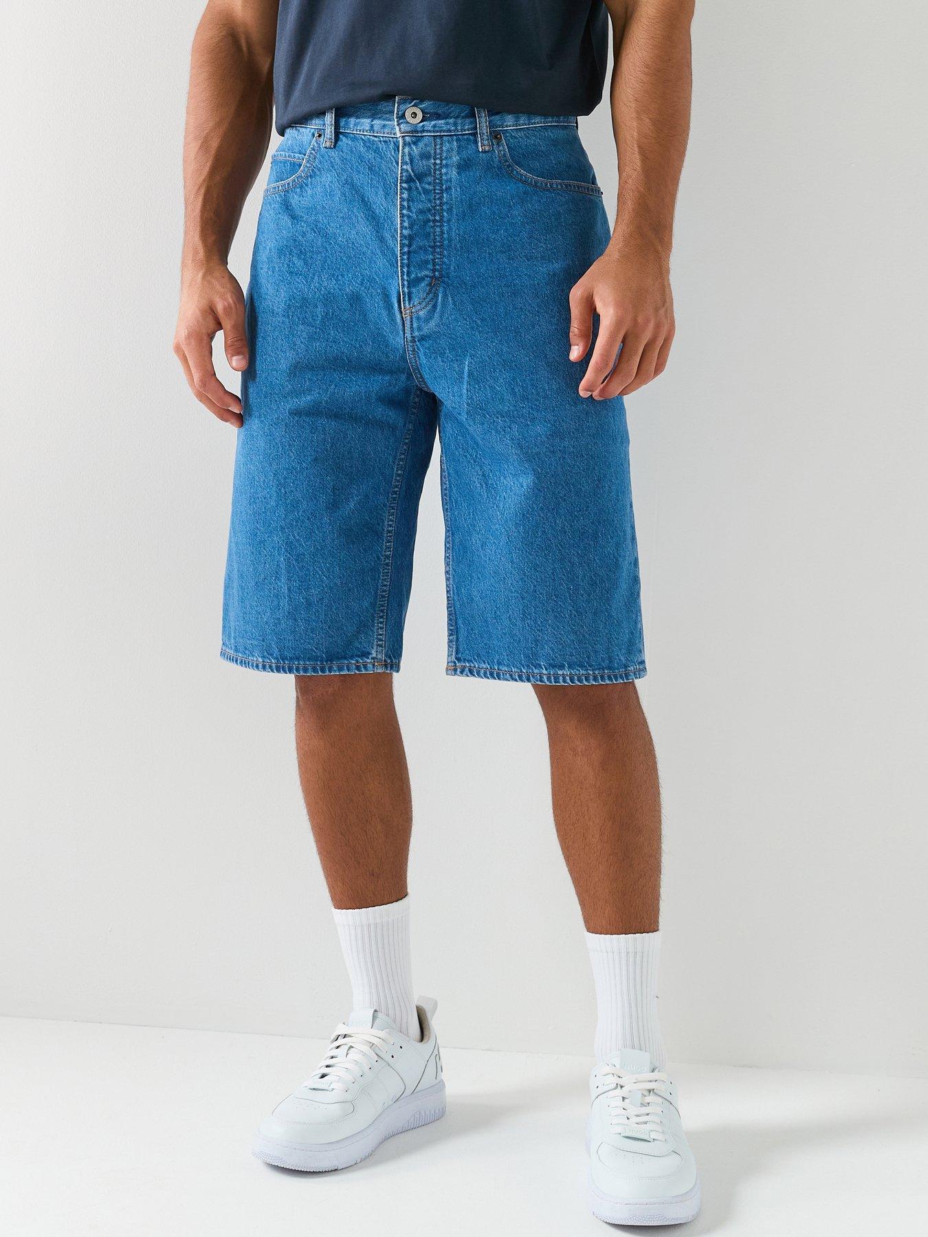 Image 1 of 5 of HUGO Skate Straight Fit Denim Shorts - Blue