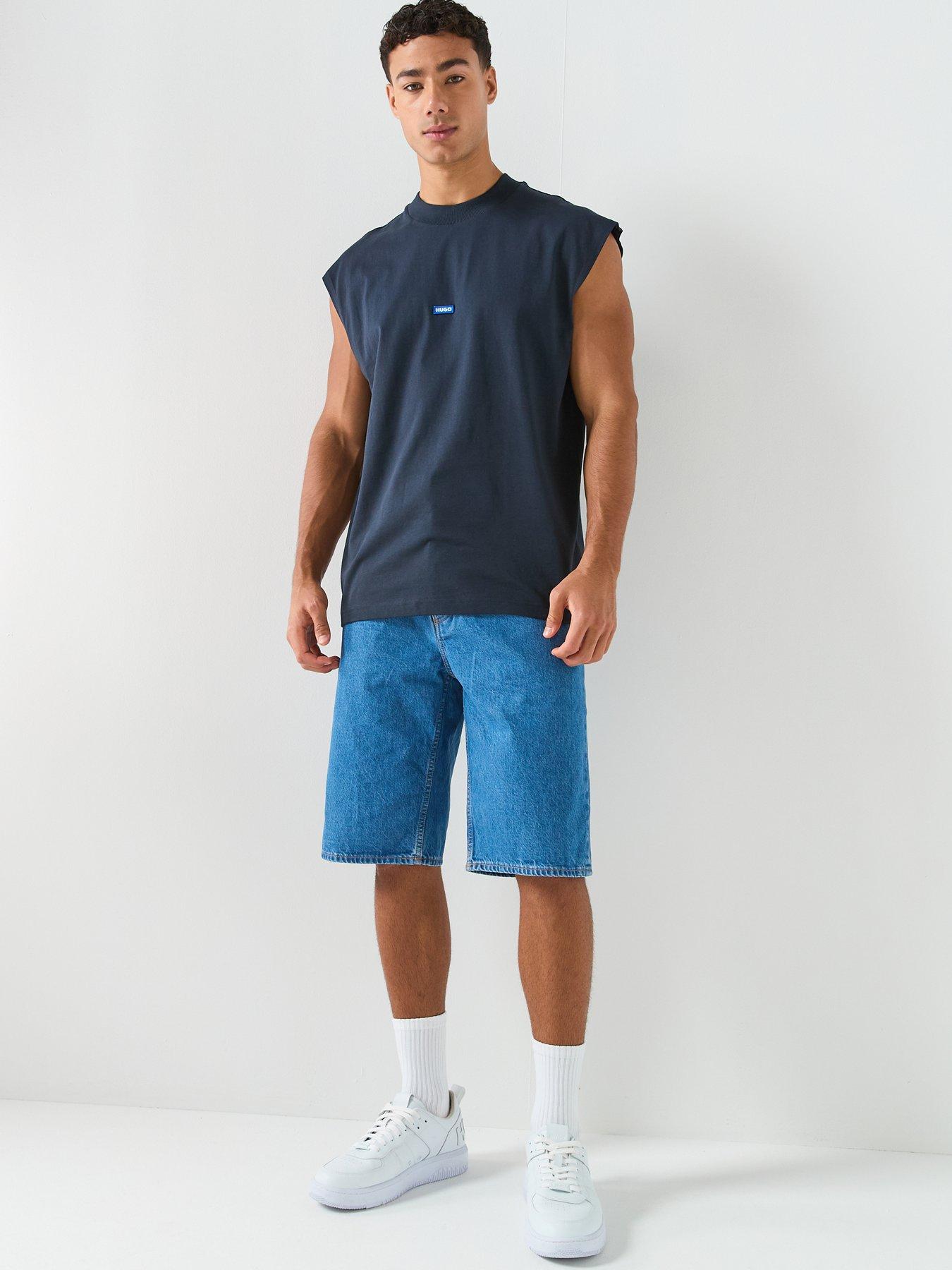 Image 3 of 5 of HUGO Skate Straight Fit Denim Shorts - Blue