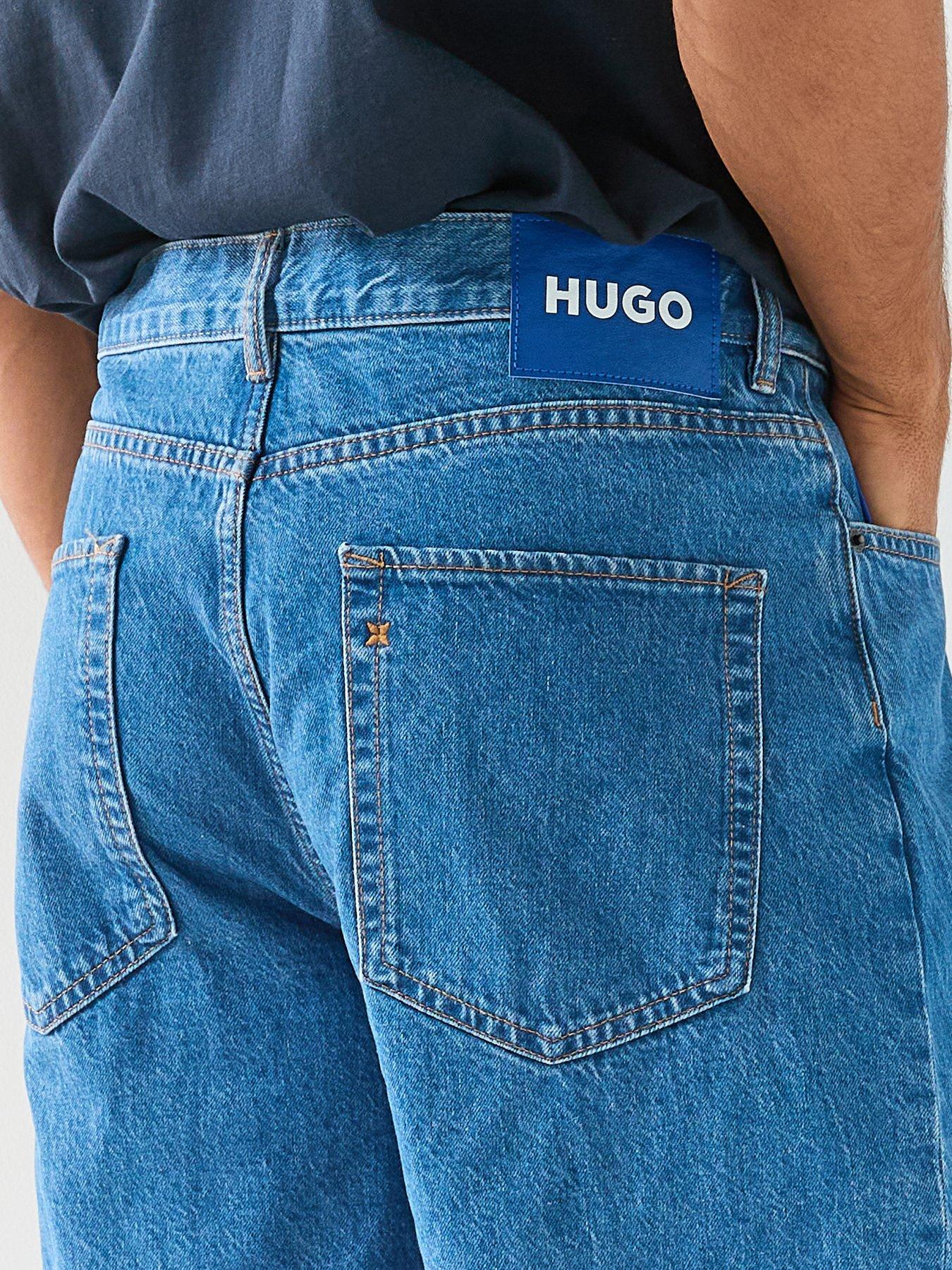 Image 4 of 5 of HUGO Skate Straight Fit Denim Shorts - Blue