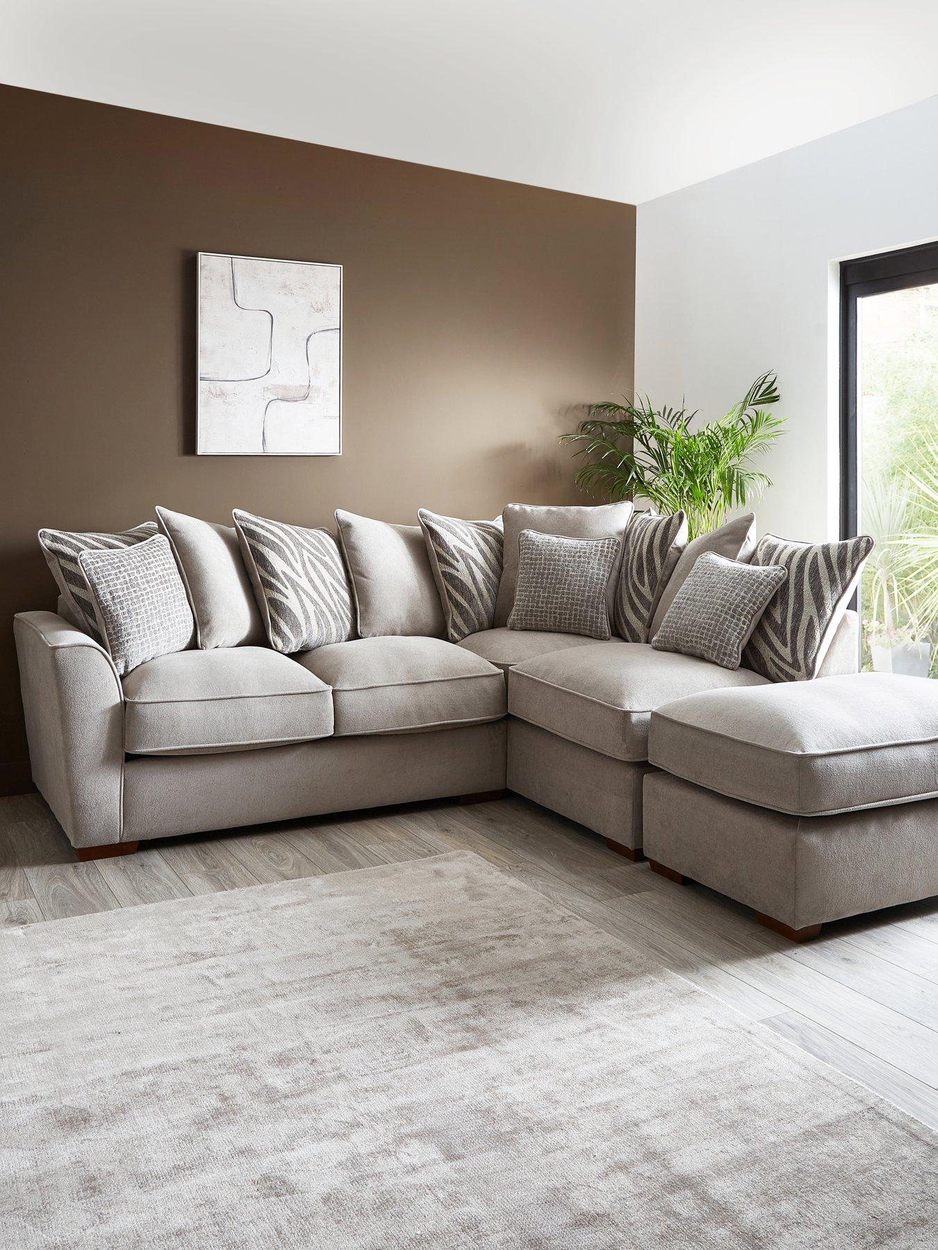 The Very Collection Nala Right Hand Fabric Chaise With Footstool
