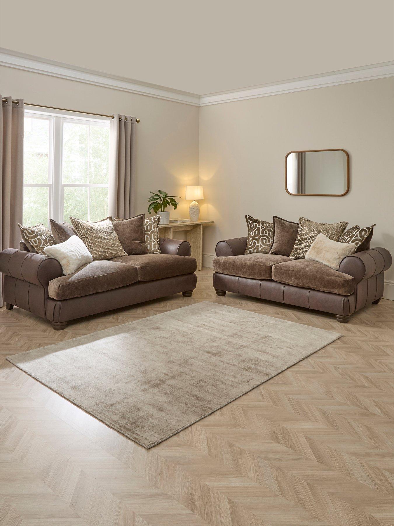 Image 1 of 7 of The Very Collection Broadway 3 + 2 Seater Fabric Sofa Set