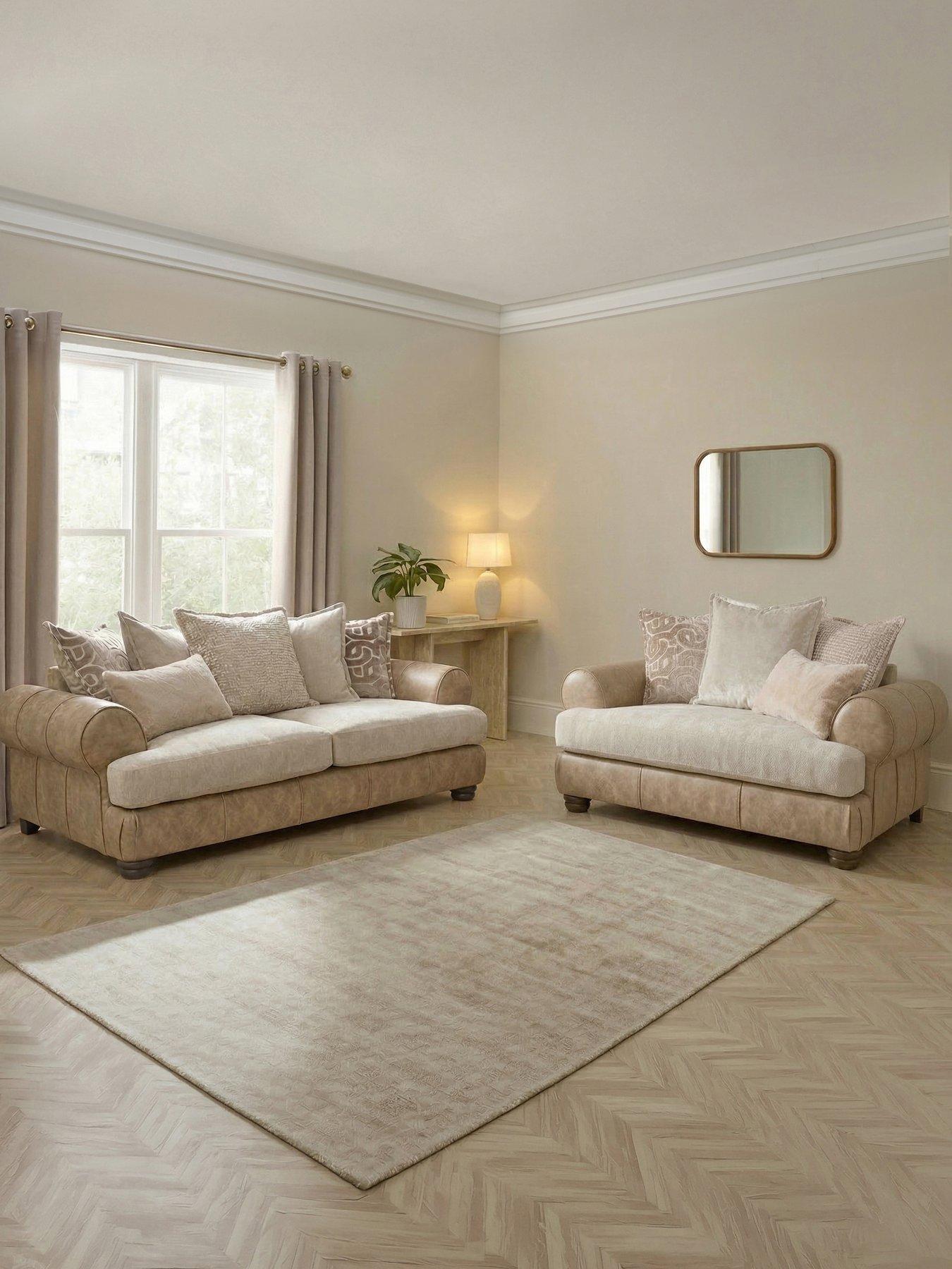 The Very Collection Broadway 3 Seater Fabric Sofa + Snuggle Chair Set