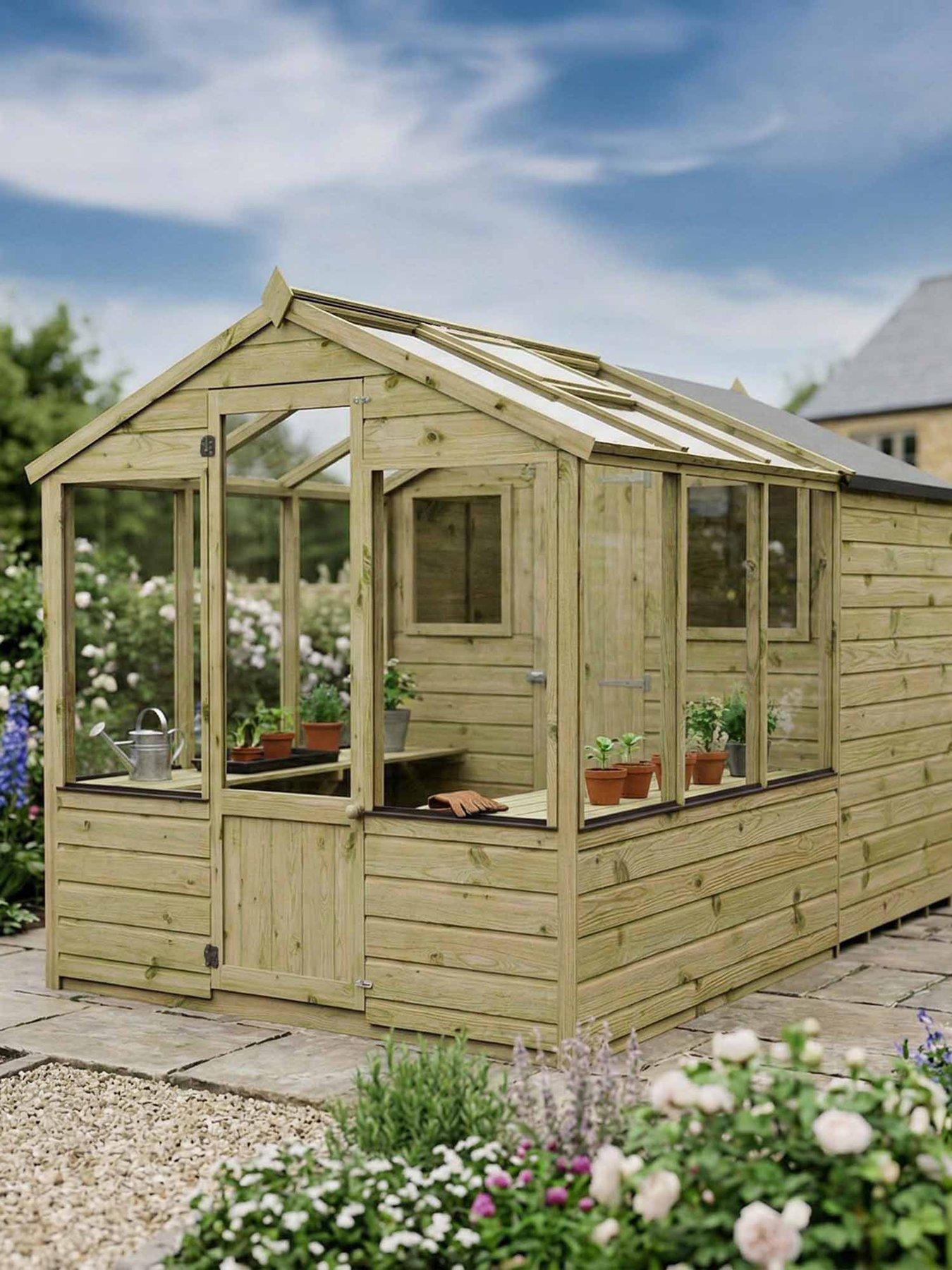 MERCIA Mercia 10 x 6ft Traditional Apex Greenhouse/Shed Combi