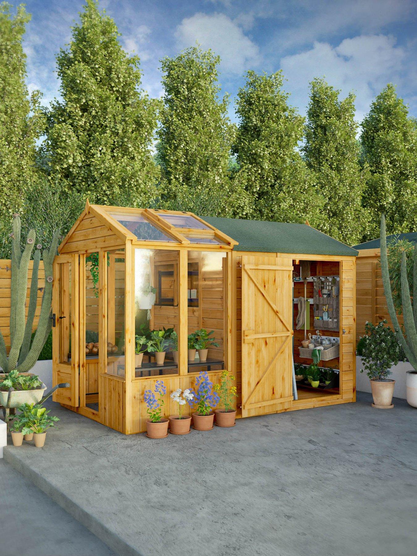 MERCIA Mercia 10 x 6 Woodsman Styrene Greenhouse/Shed Combi