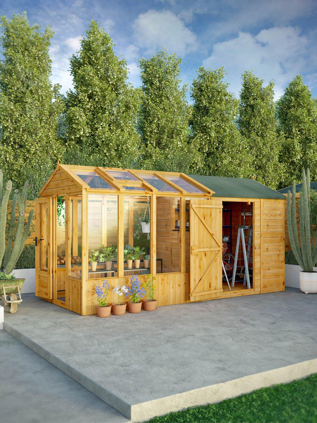 MERCIA Mercia 14 x 6 Woodsman Styrene Greenhouse/Shed Combi