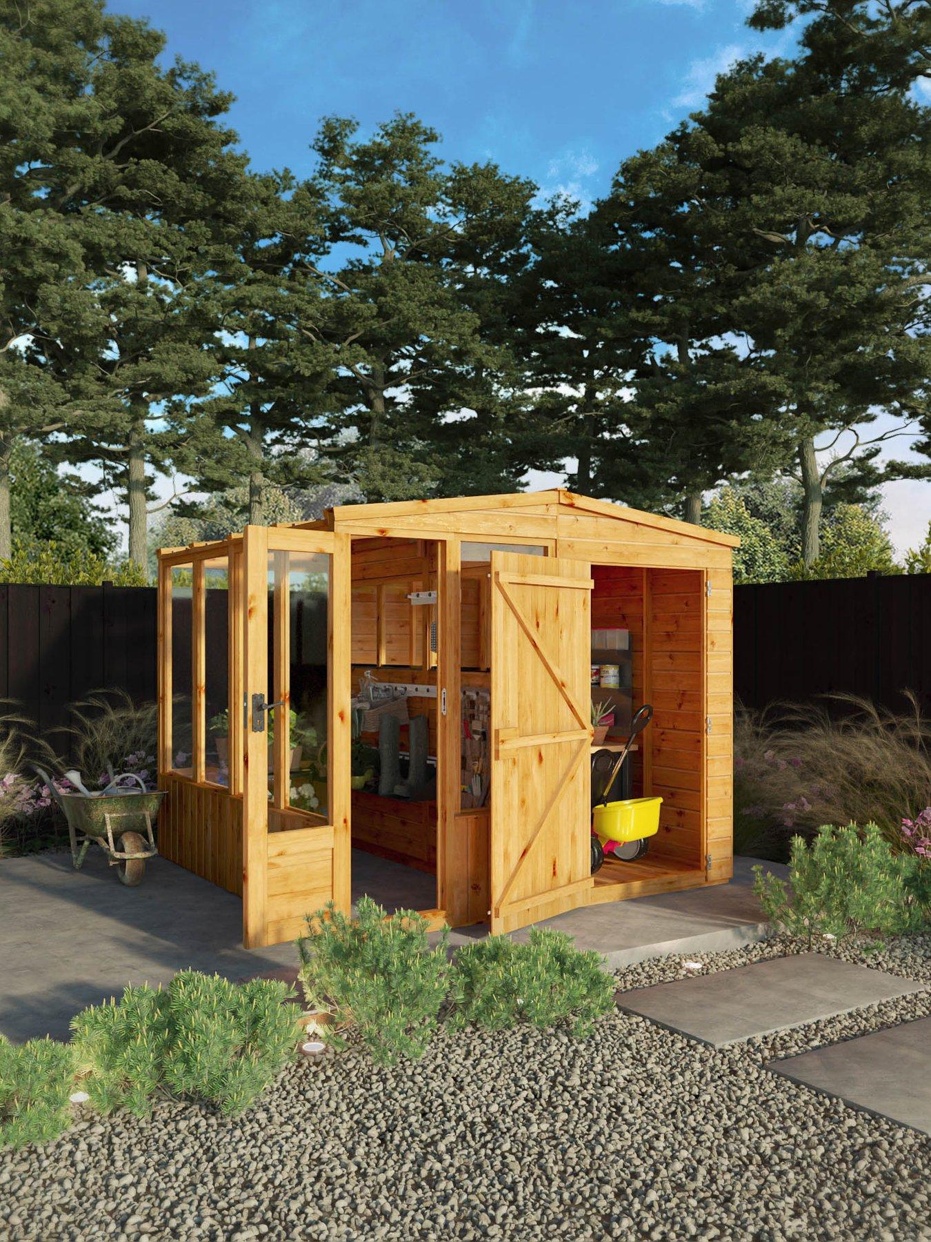 MERCIA Mercia 8 x 8 Woodsman Styrene Greenhouse/Shed Combi