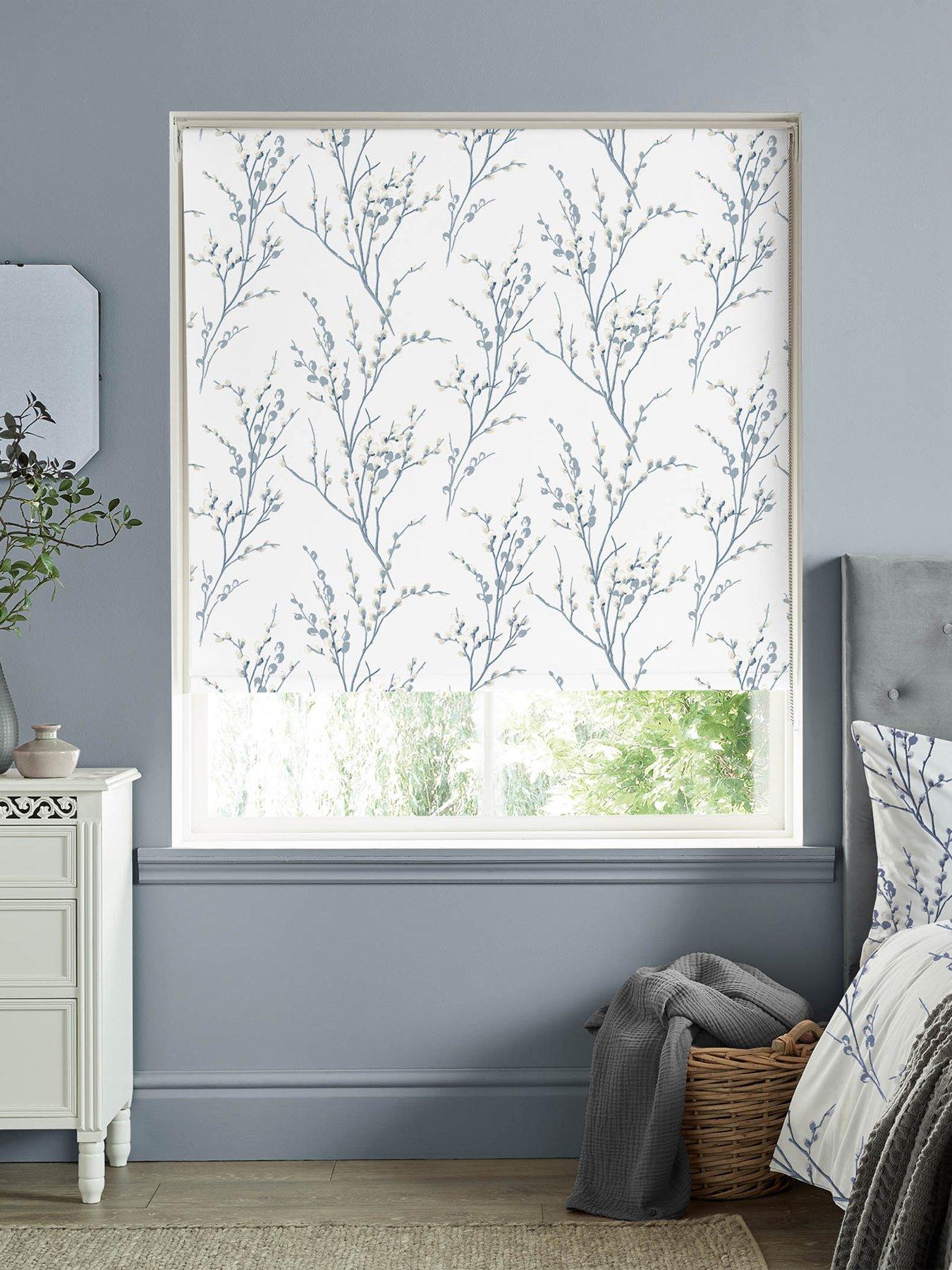 Laura Ashley Pussy Willow Off White-Seaspray Roller Blinds
