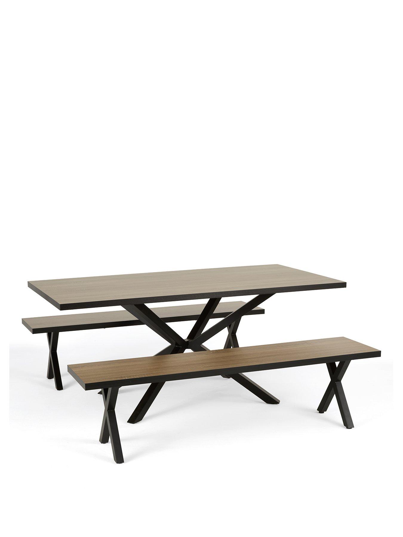 the-very-collection-oslo-180cm-rectangular-dining-table-2-benchesstillFront