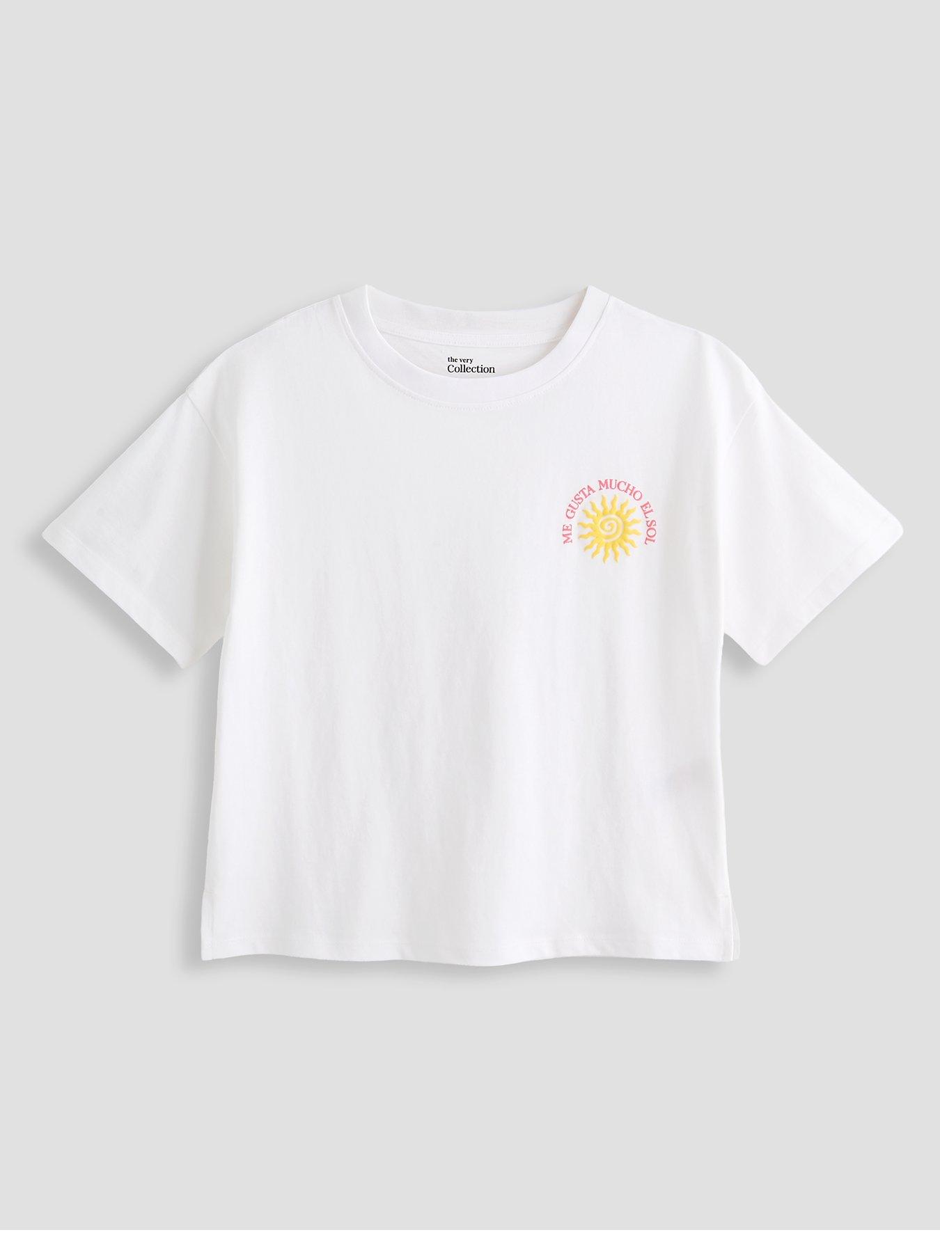 Image 3 of 5 of The Very Collection Girls 4 Pack Graphic Print Sun T-shirts - Multi