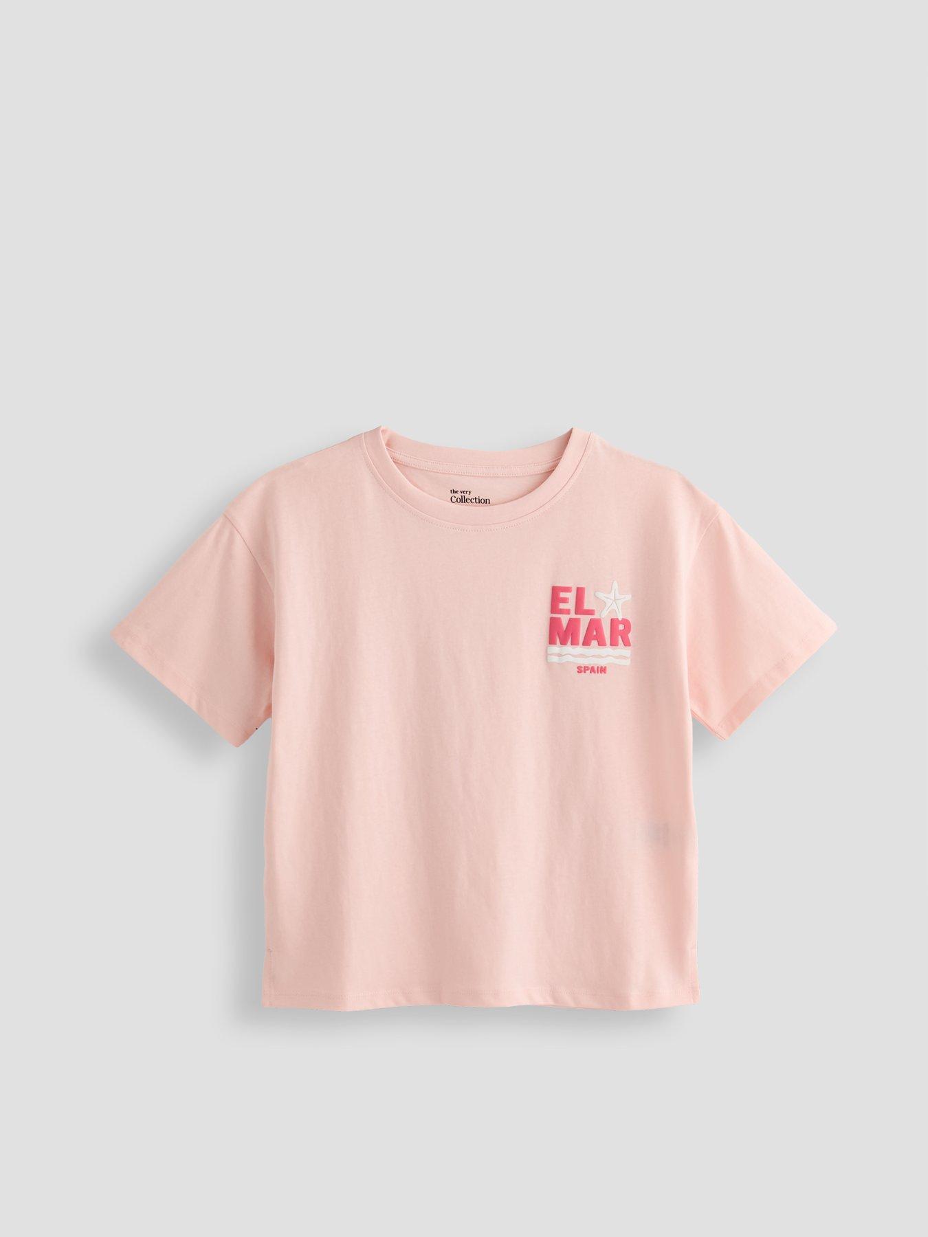 Image 4 of 5 of The Very Collection Girls 4 Pack Graphic Print Sun T-shirts - Multi