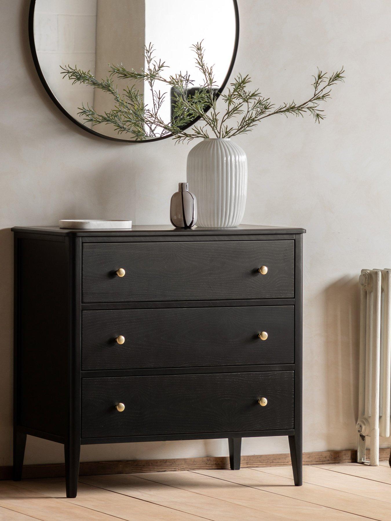 Gallery Direct Acton 3 Drawer Chest Black