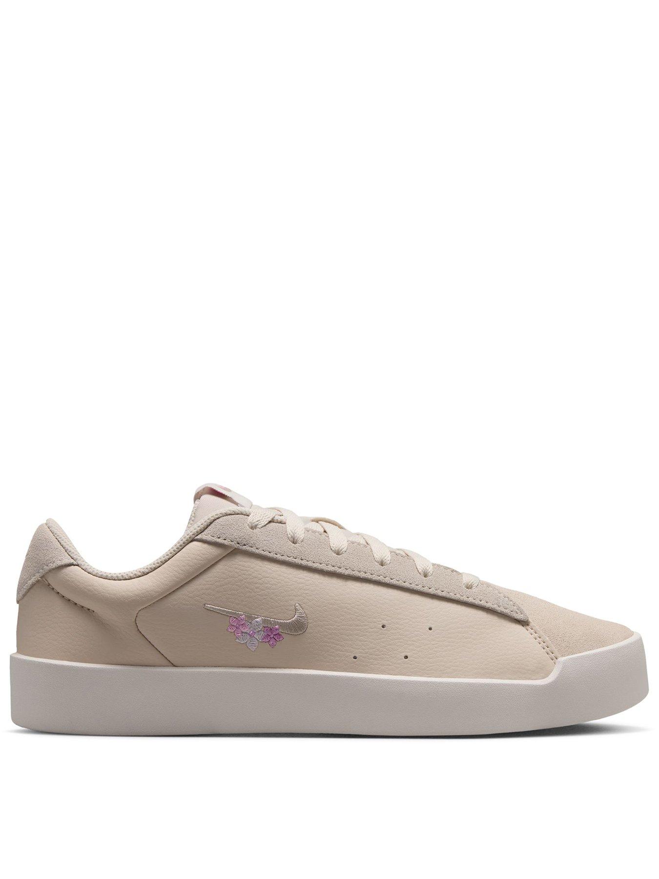 Nike Womens Court Heritage SE Floral Trainers - Light Beige