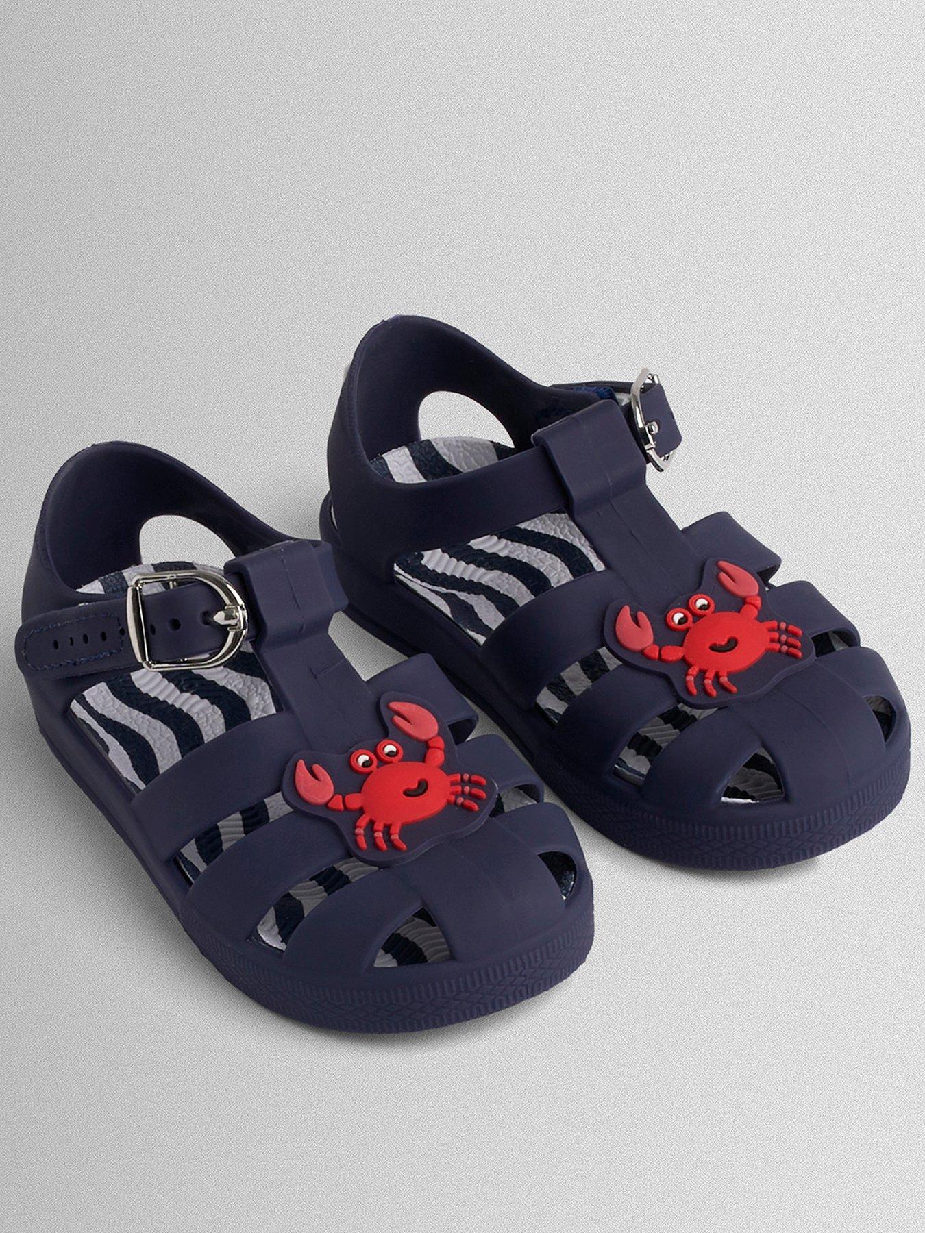JoJo Maman Bebe Toddler Boys Crab Jelly Sandals - Blue